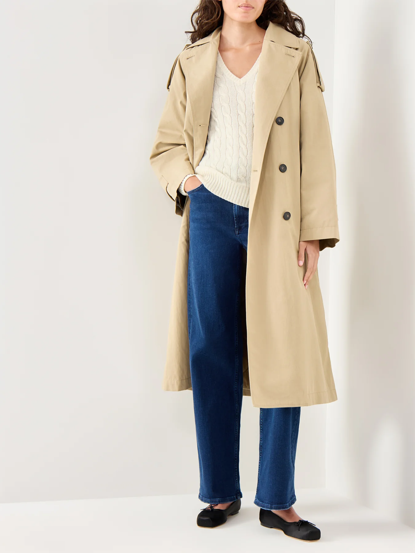 Kimberly Long Sleeve Wool Pullover Cream - Image 2