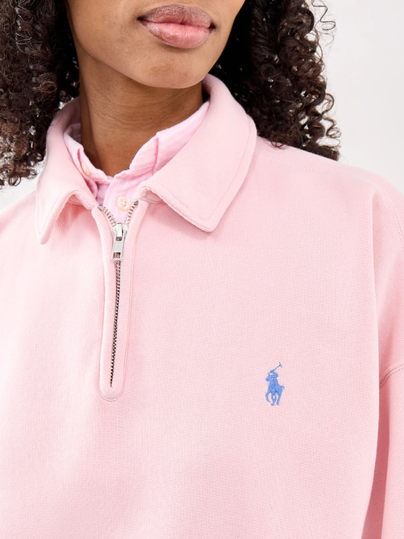 Half Zip Sweatshirt Pink - Image 3