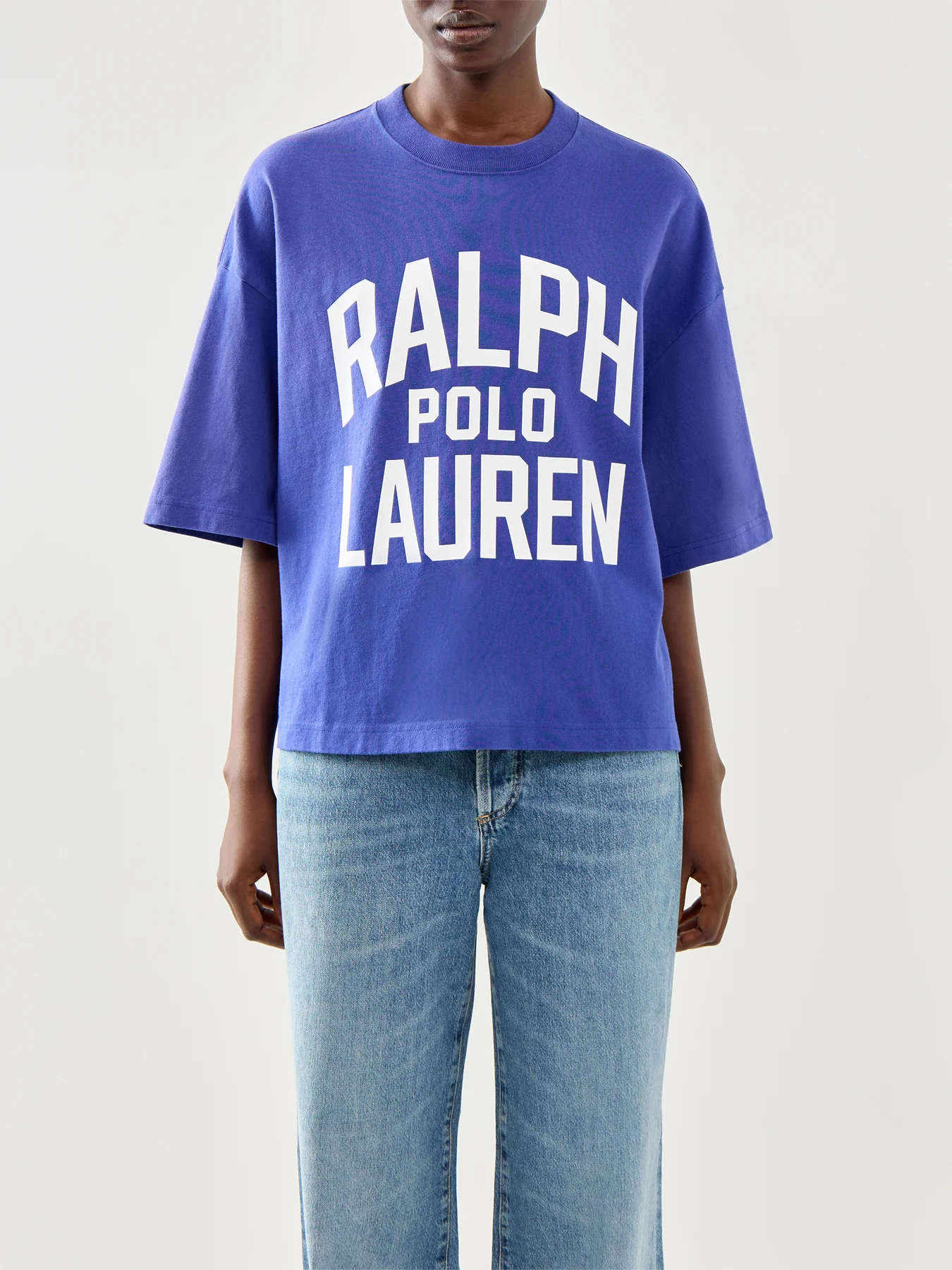 Knit Large Logo T Shirt Bright Navy - Image 4