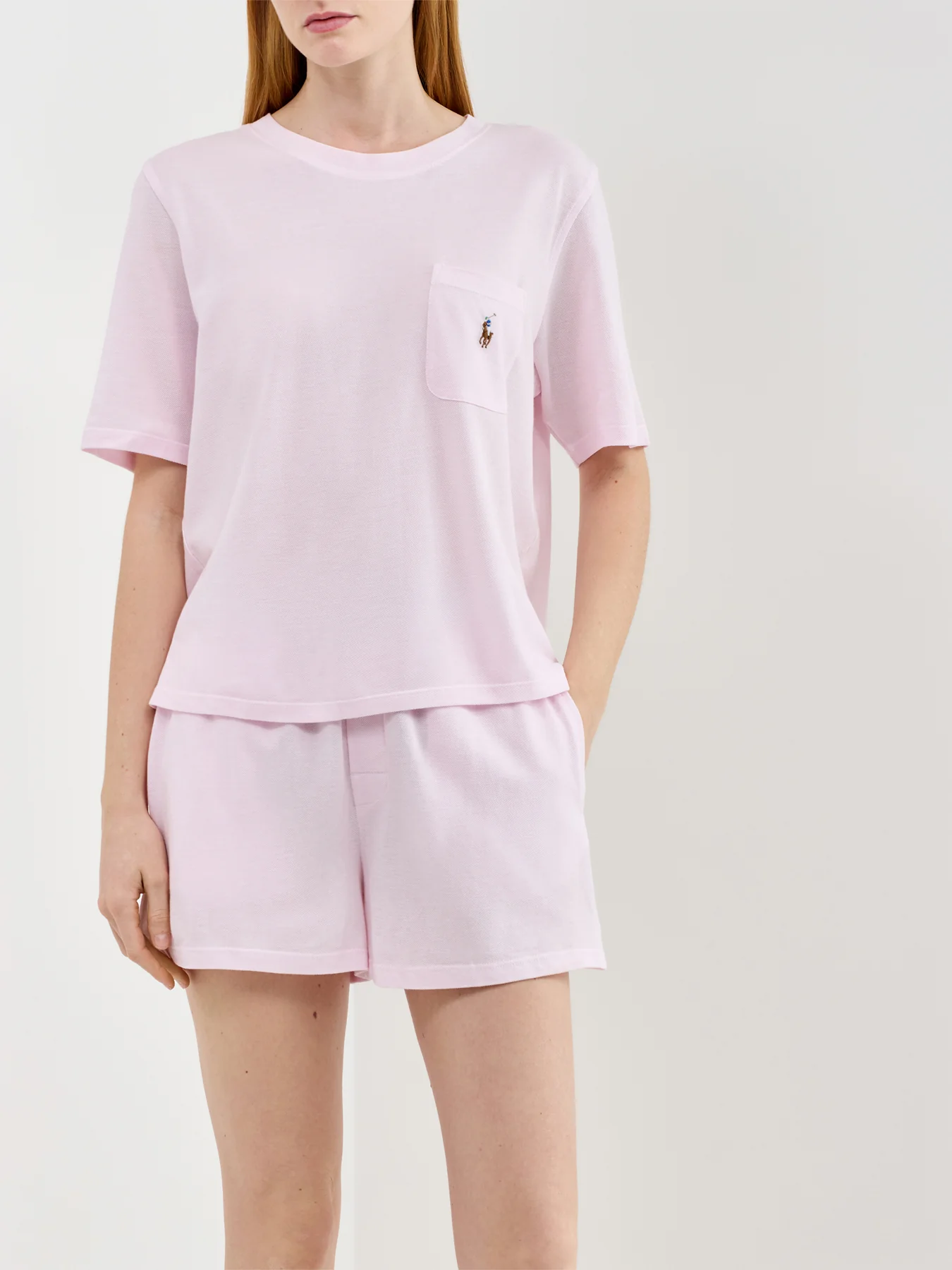 Knit Oxford Short Sleeve Set Pink - Image 3