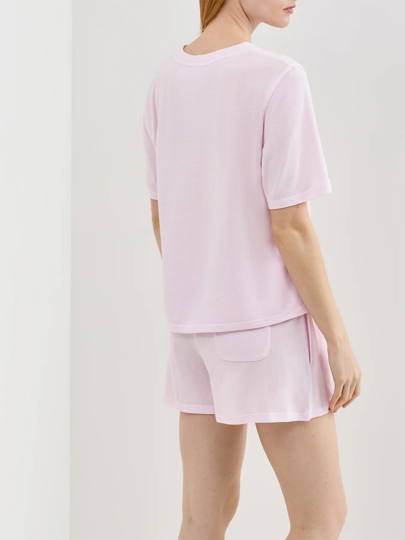 Knit Oxford Short Sleeve Set Pink - Image 4