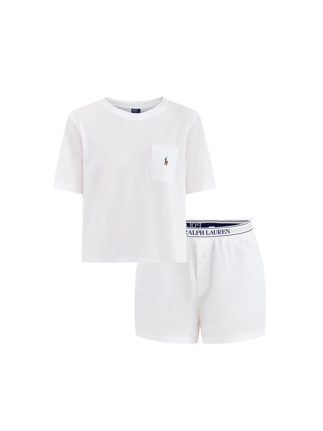 Knit Oxford Short Sleeve Set White - Image 2