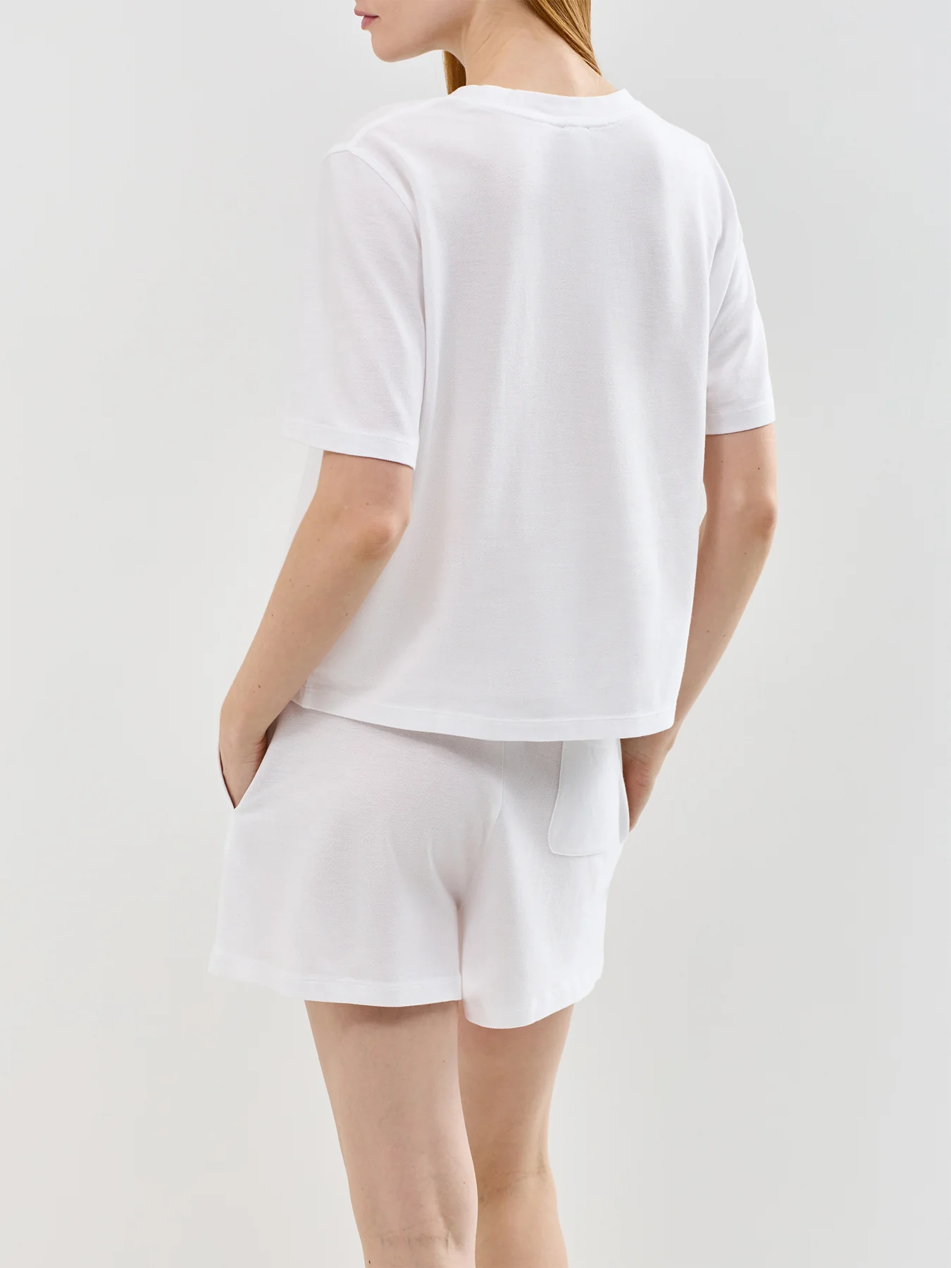 Knit Oxford Short Sleeve Set White - Image 4