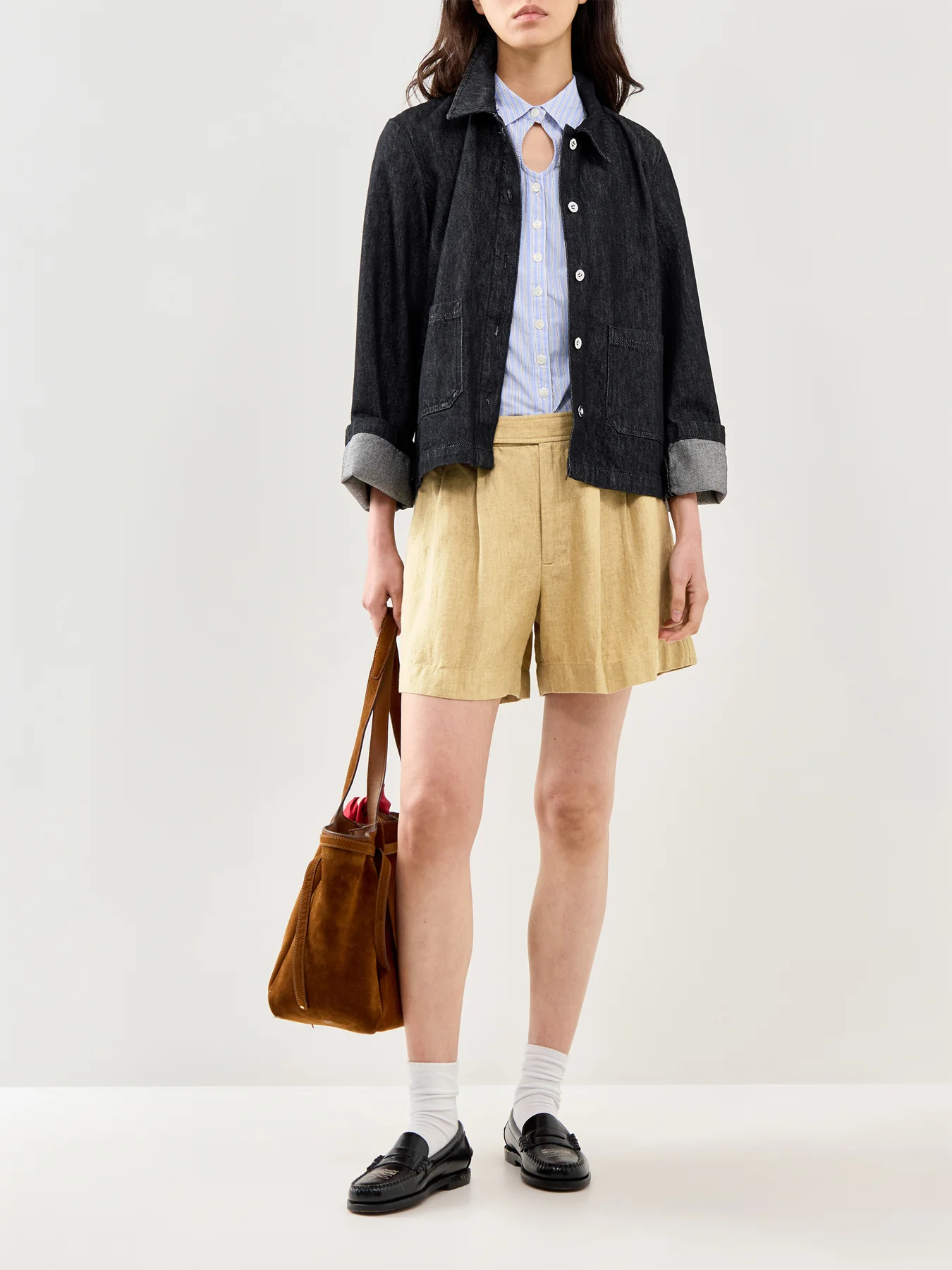 Pleated Linen Shorts - Image 2