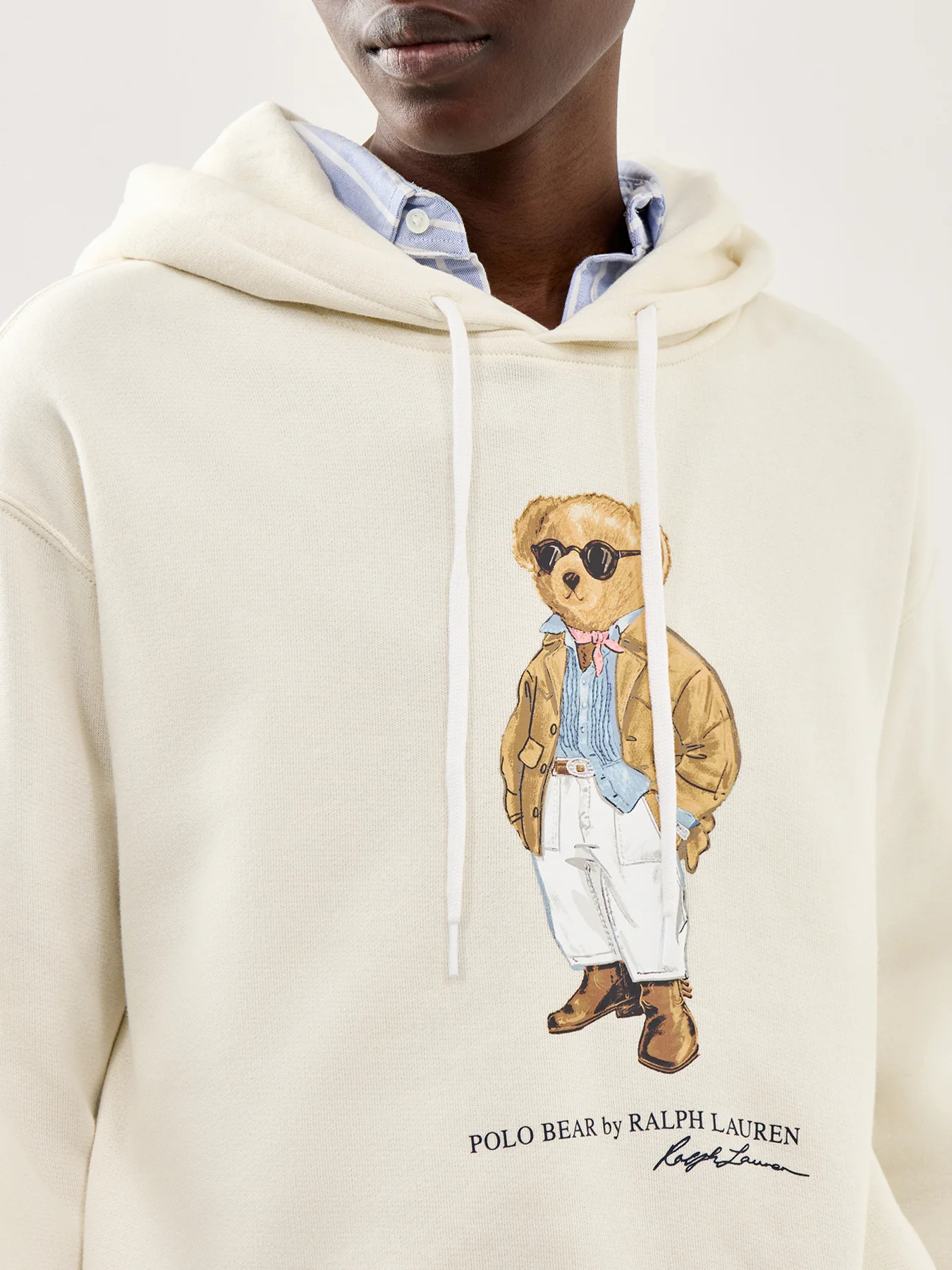 Polo Bear Hoodie Cream - Image 3