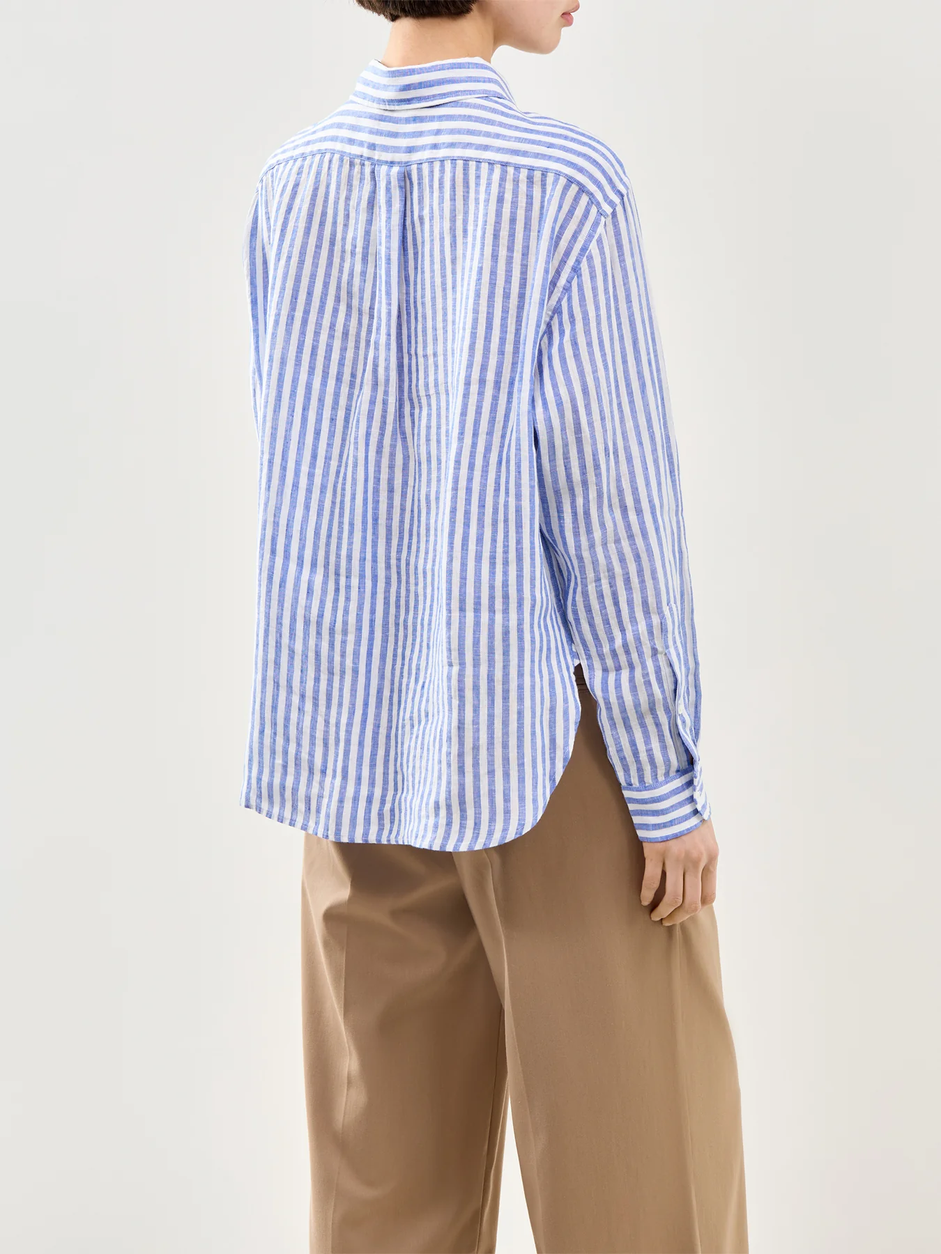 Striped Linen Long Sleeve Shirt Multi - Image 5