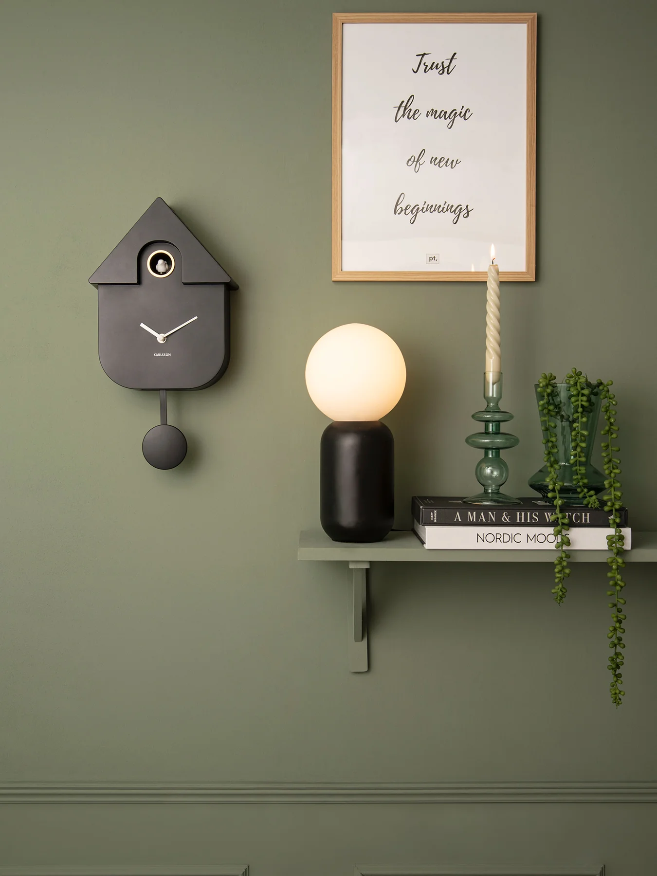 Black Wall clock Modern Cuckoo ABS - Image 3