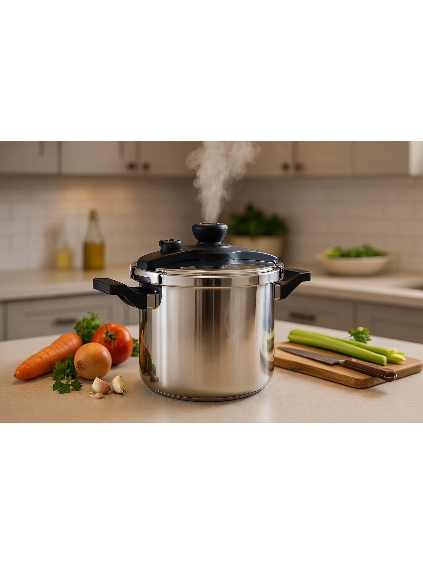 Twist & Lock Pressure Cooker Silver - Image 3