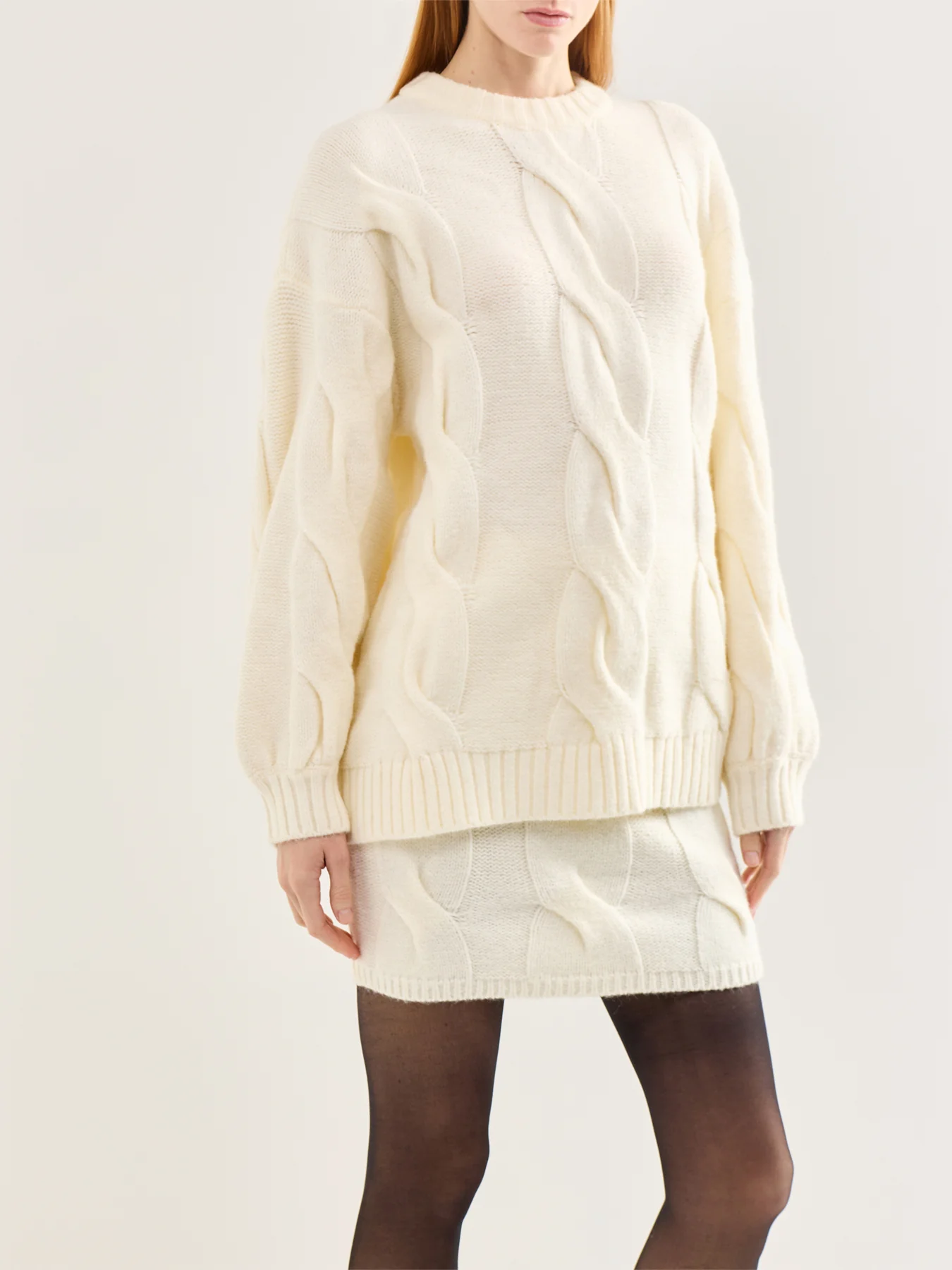 Atlantic Chunky Cable Knit Jumper Cream - Image 4