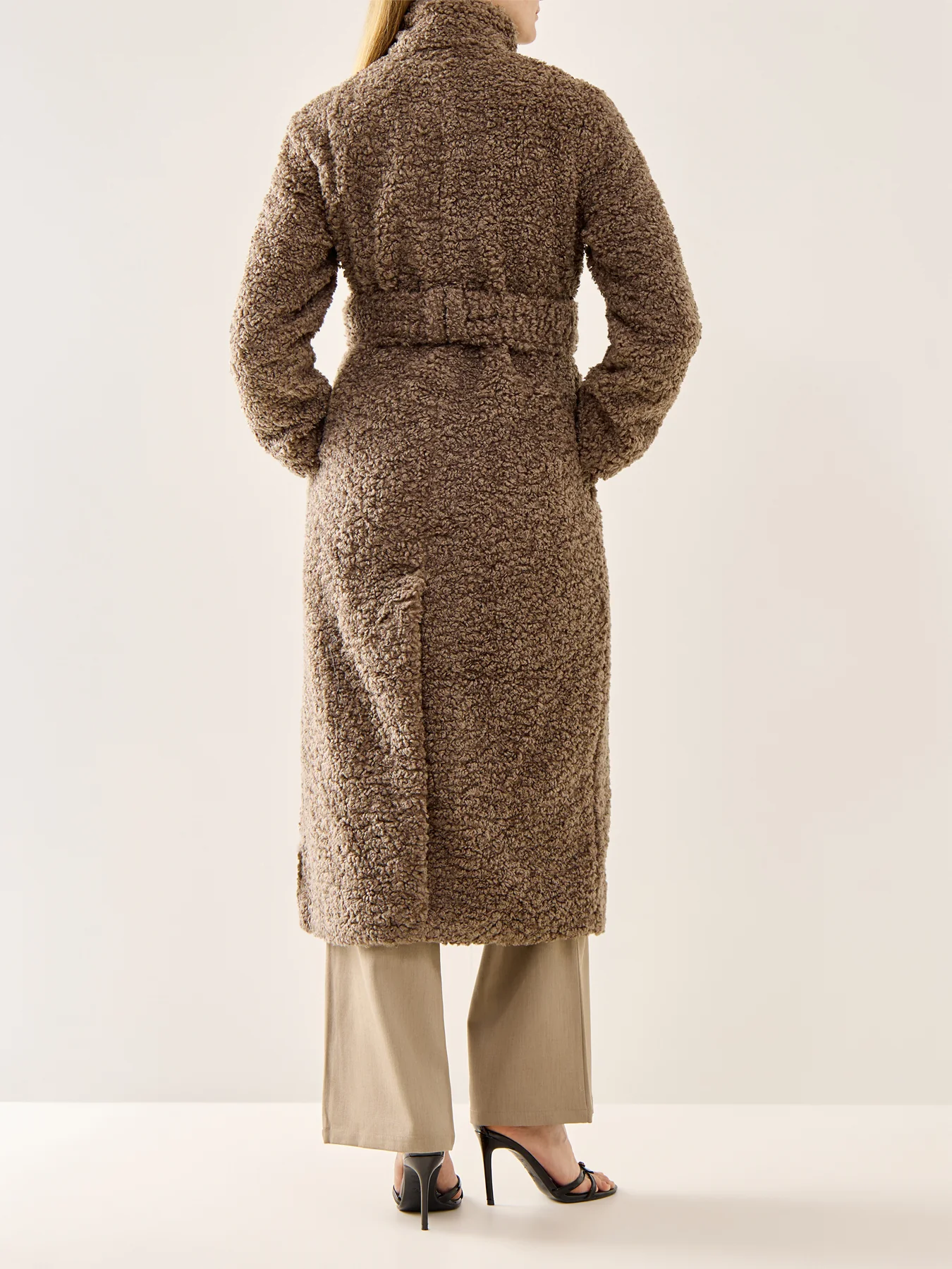 Atlas Bouclé Coat Taupe - Image 5