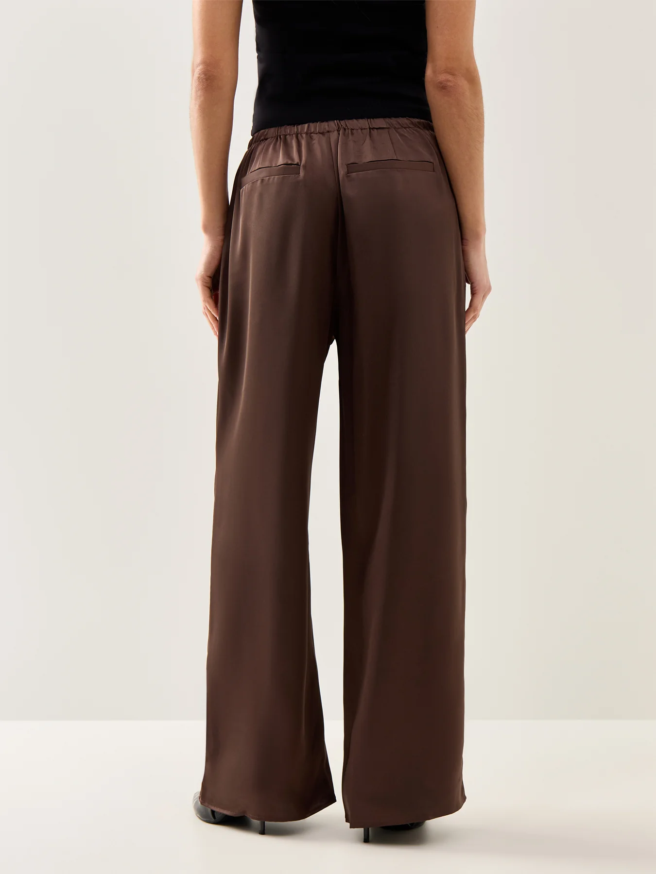 Breya Drawstring Satin Trouser Bronze - Image 5