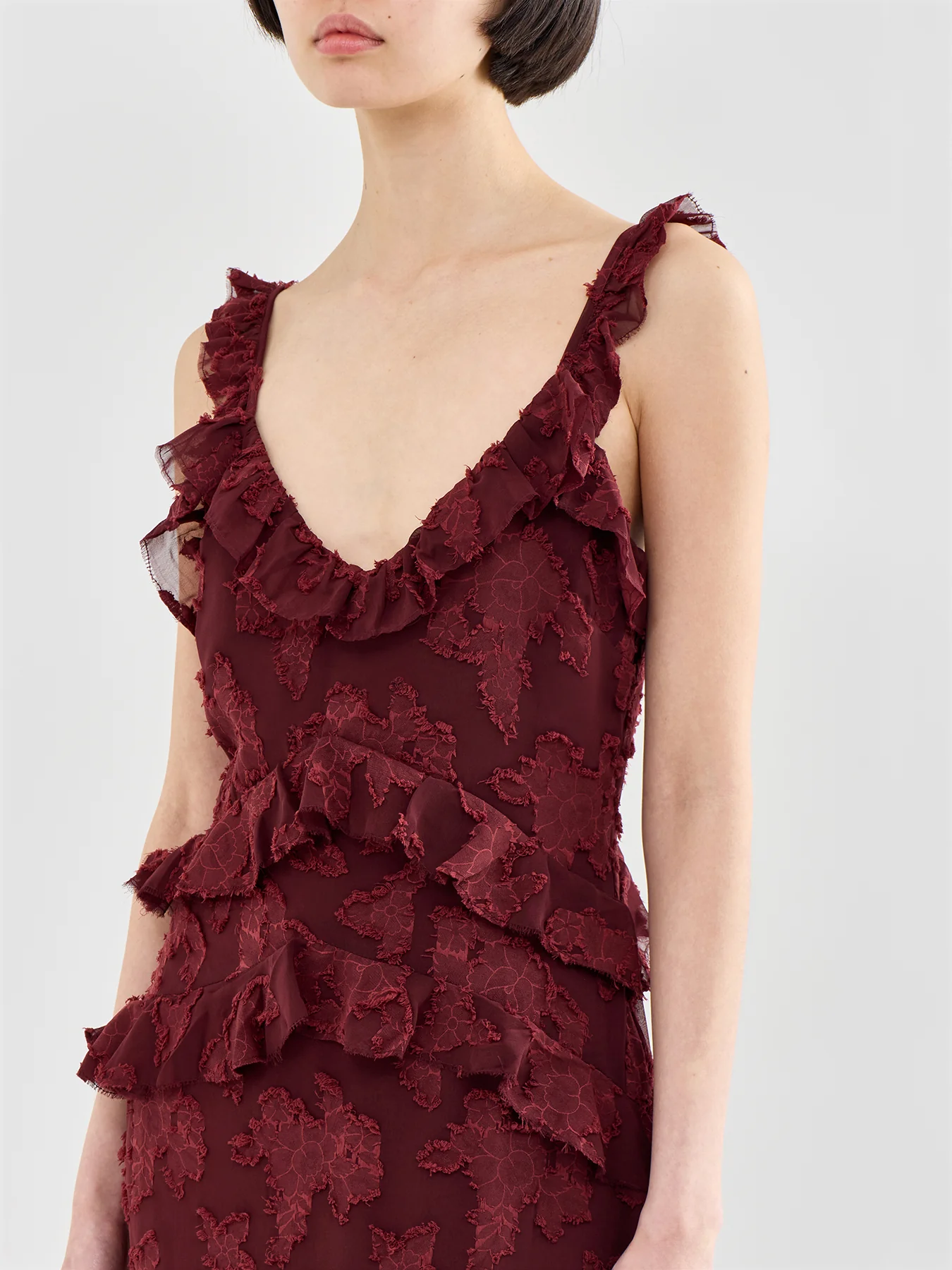 Helena Jacquard Maxi Dress Brown - Image 3