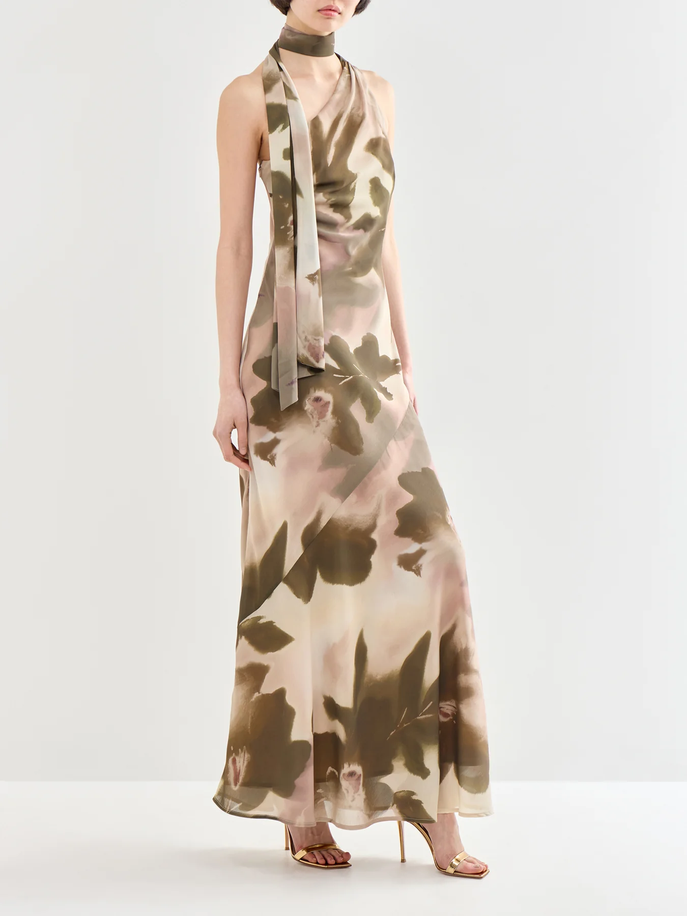 Sheree One Shoulder Chiffon Maxi Dress Floral - Image 4