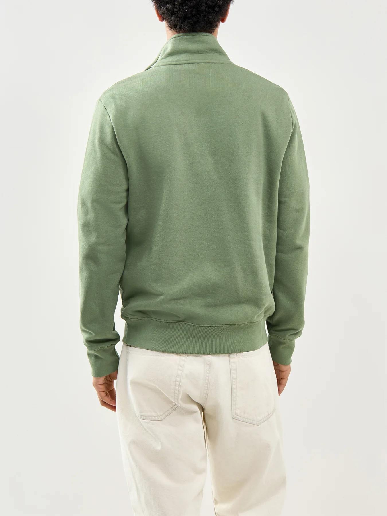 Zebra Quarter Zip Sweatshirt Olive - Image 5