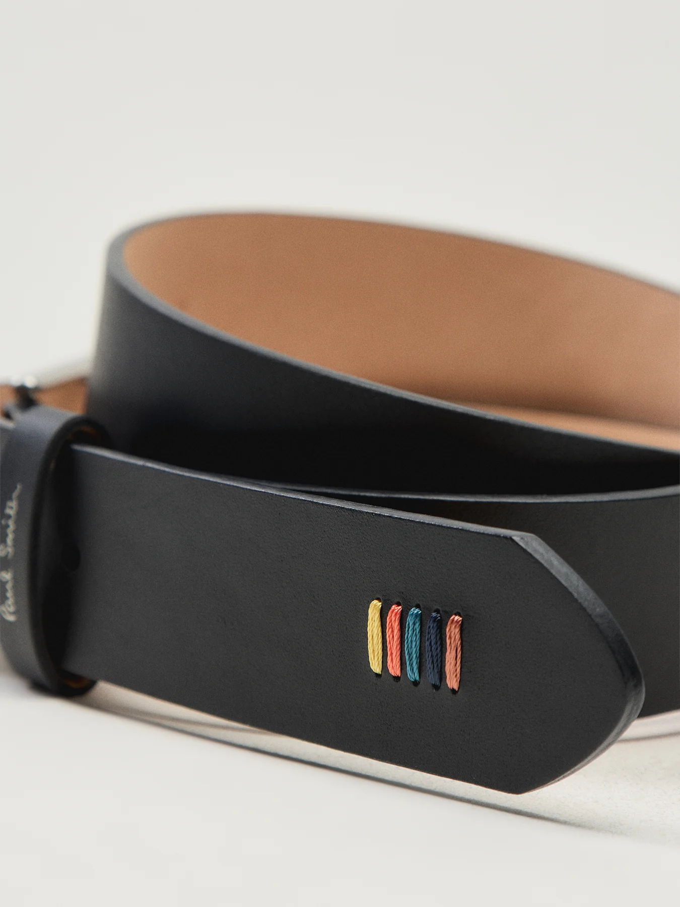Belt Stitch Leather Black - Image 3