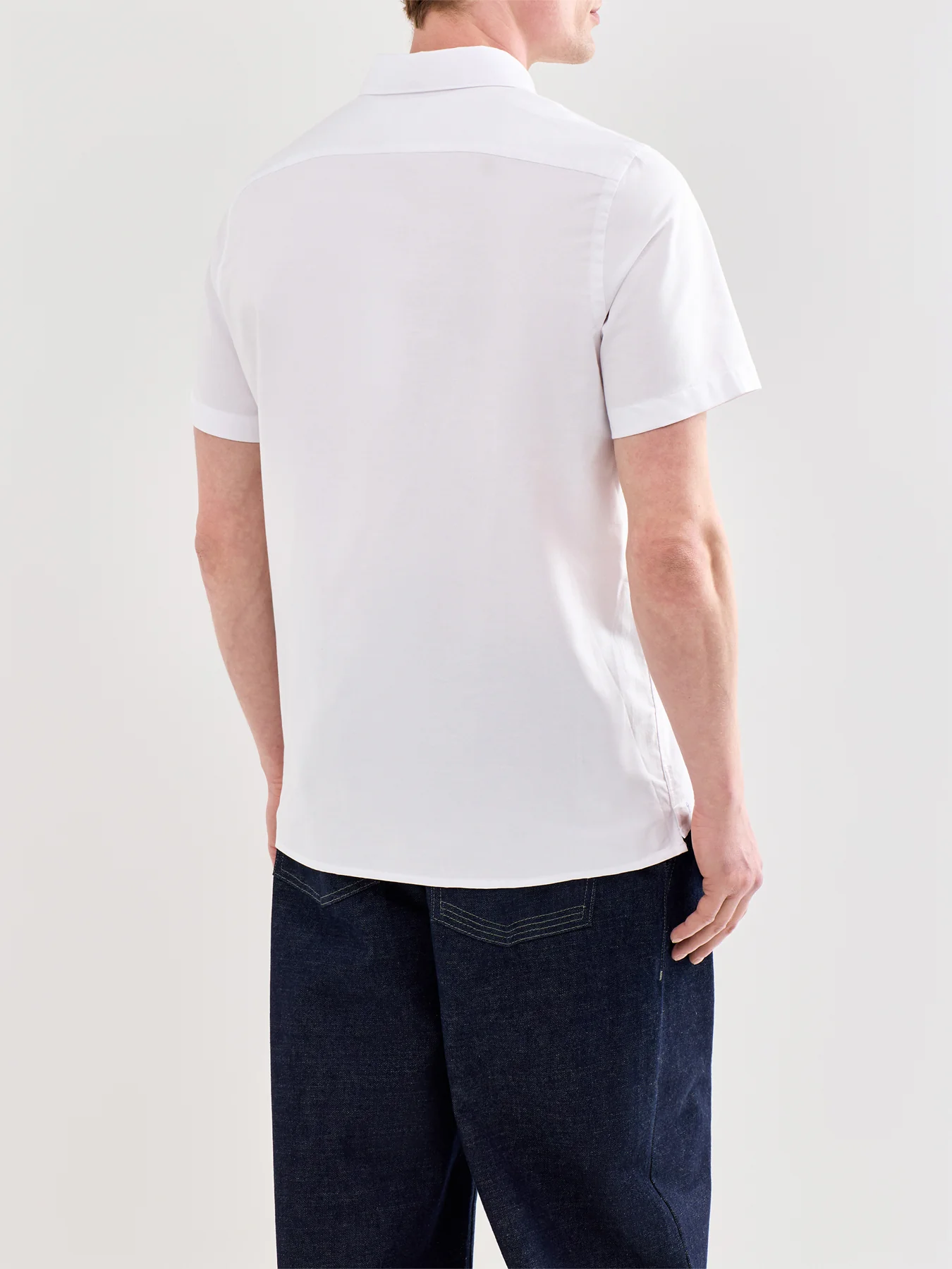 Boxy Oxford Short Sleeve Shirt White - Image 5