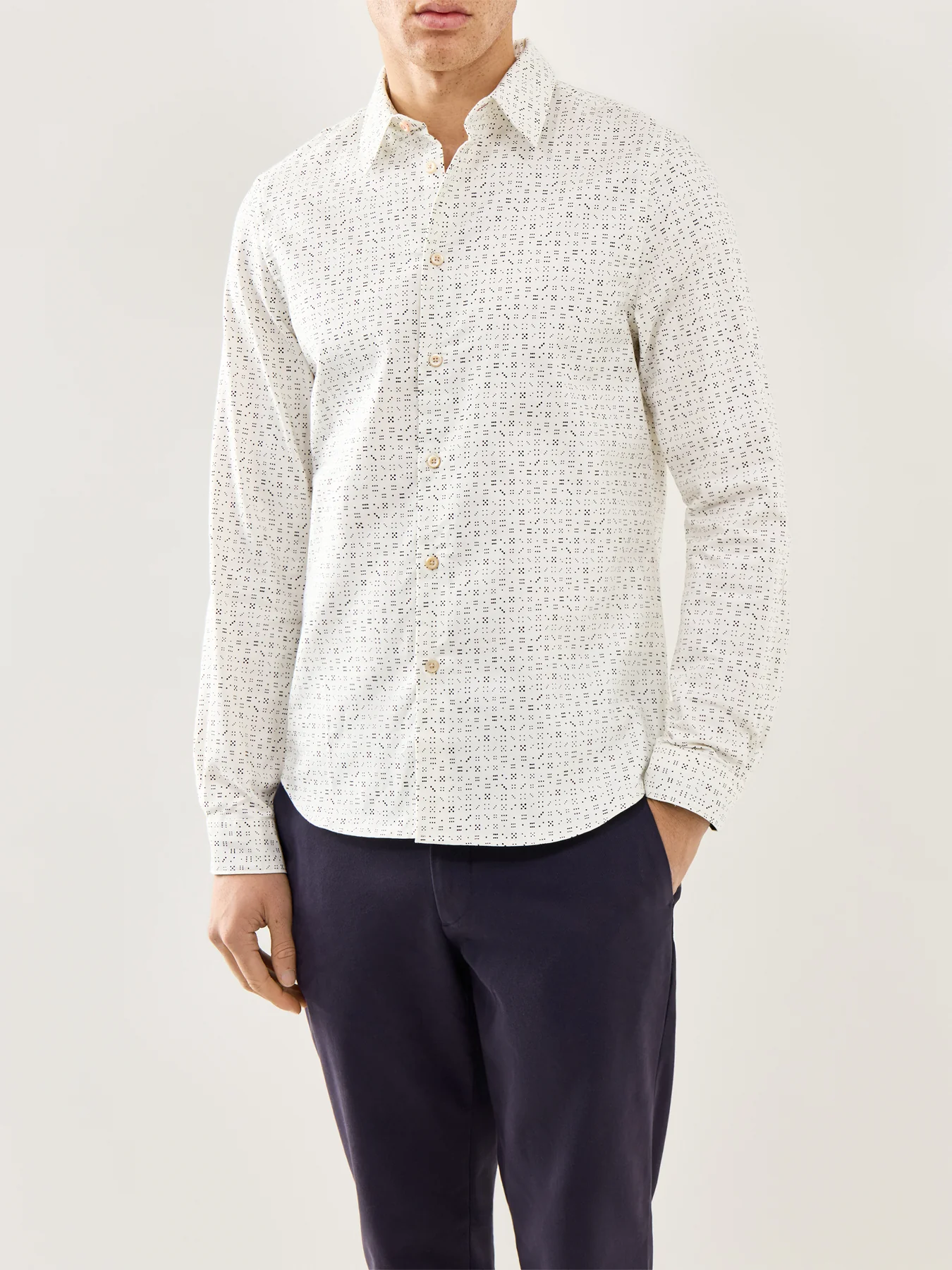 Dice Dots Oxford Shirt White - Image 4