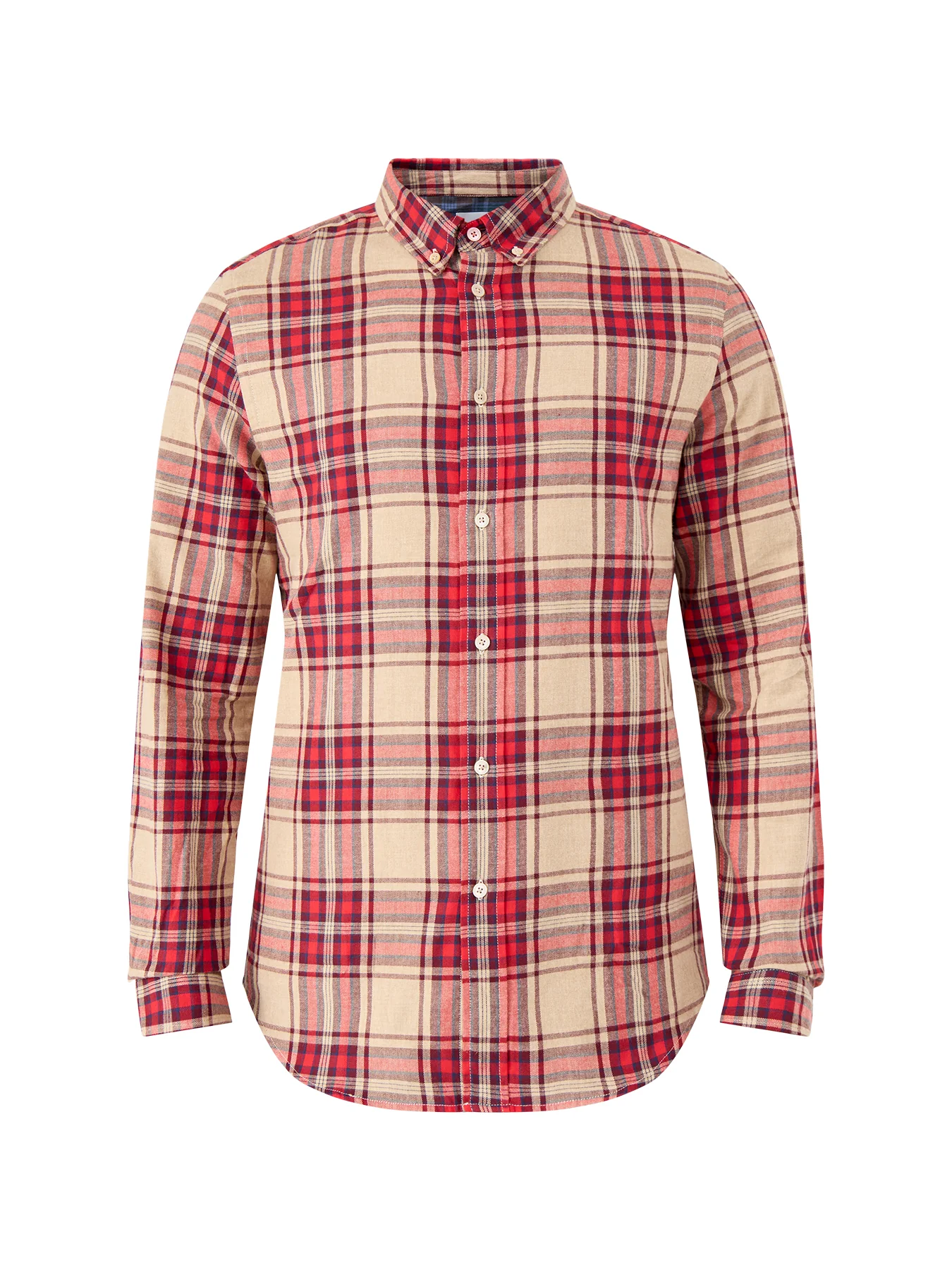 Flannel Check Shirt Tan