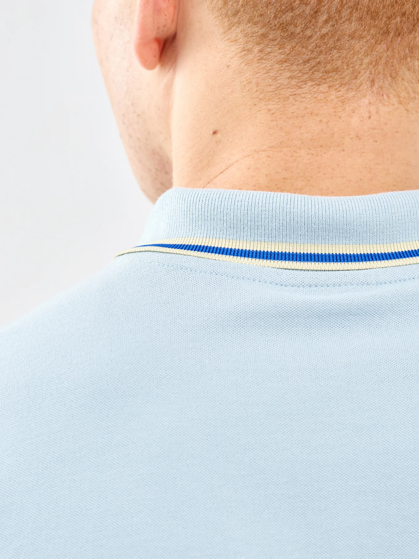 Striped Polo Shirt Blue - Image 3
