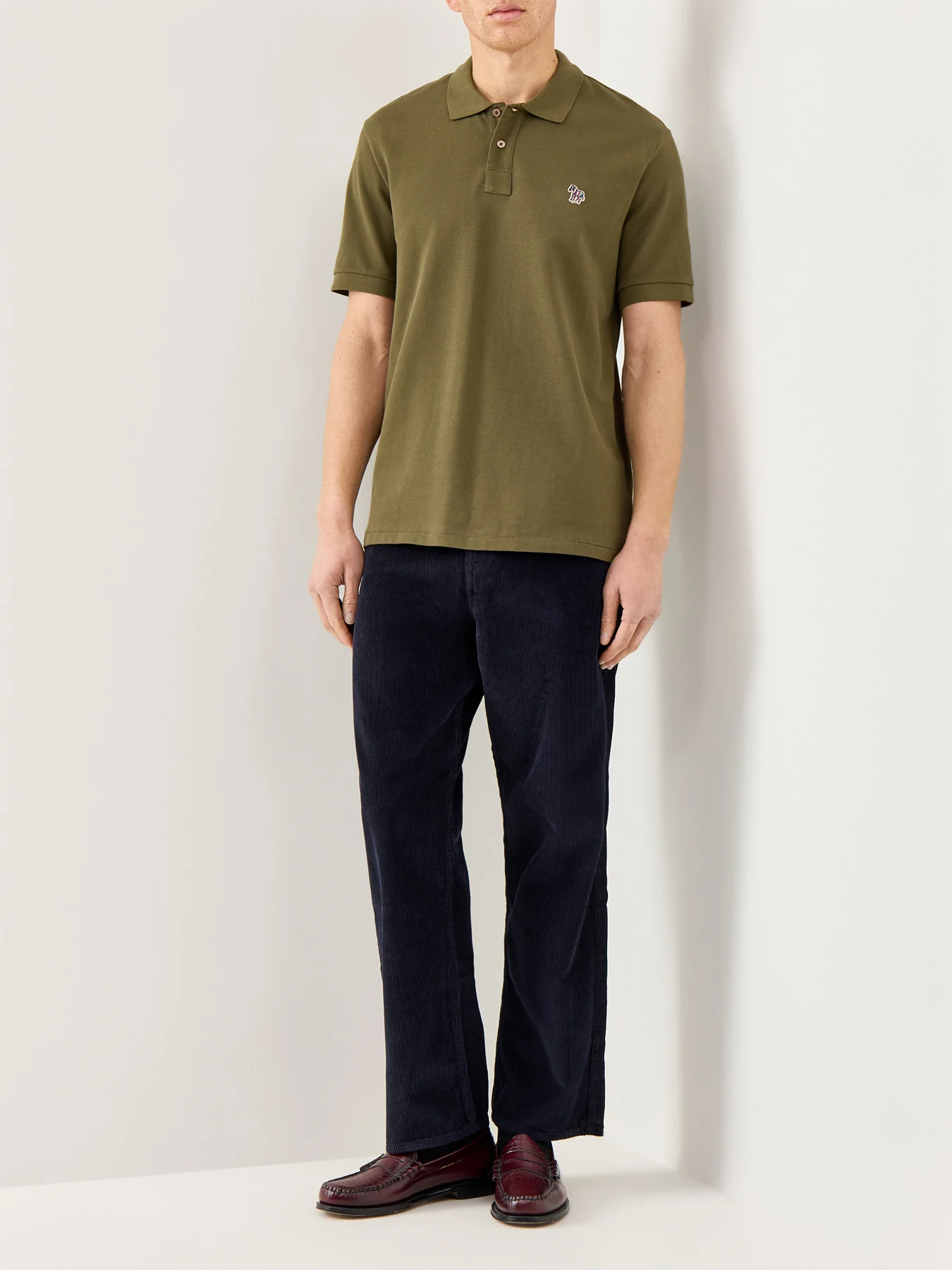Zebra Detail Polo Shirt Green - Image 2