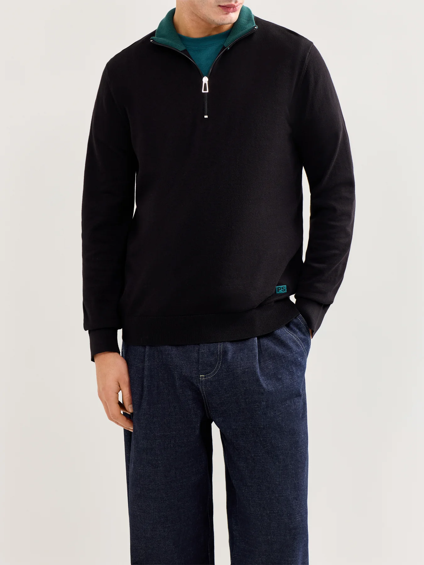 Half-Zip Knit Black - Image 4