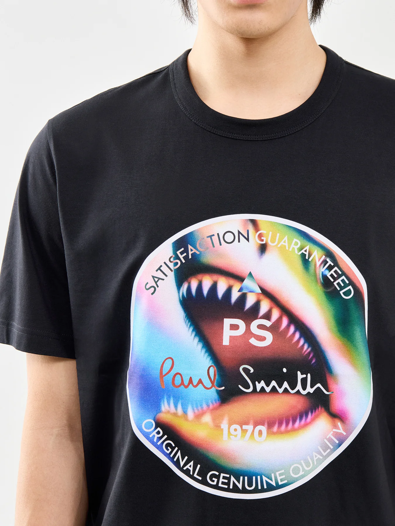 Shark Graphic Organic Cotton T-Shirt Black - Image 3
