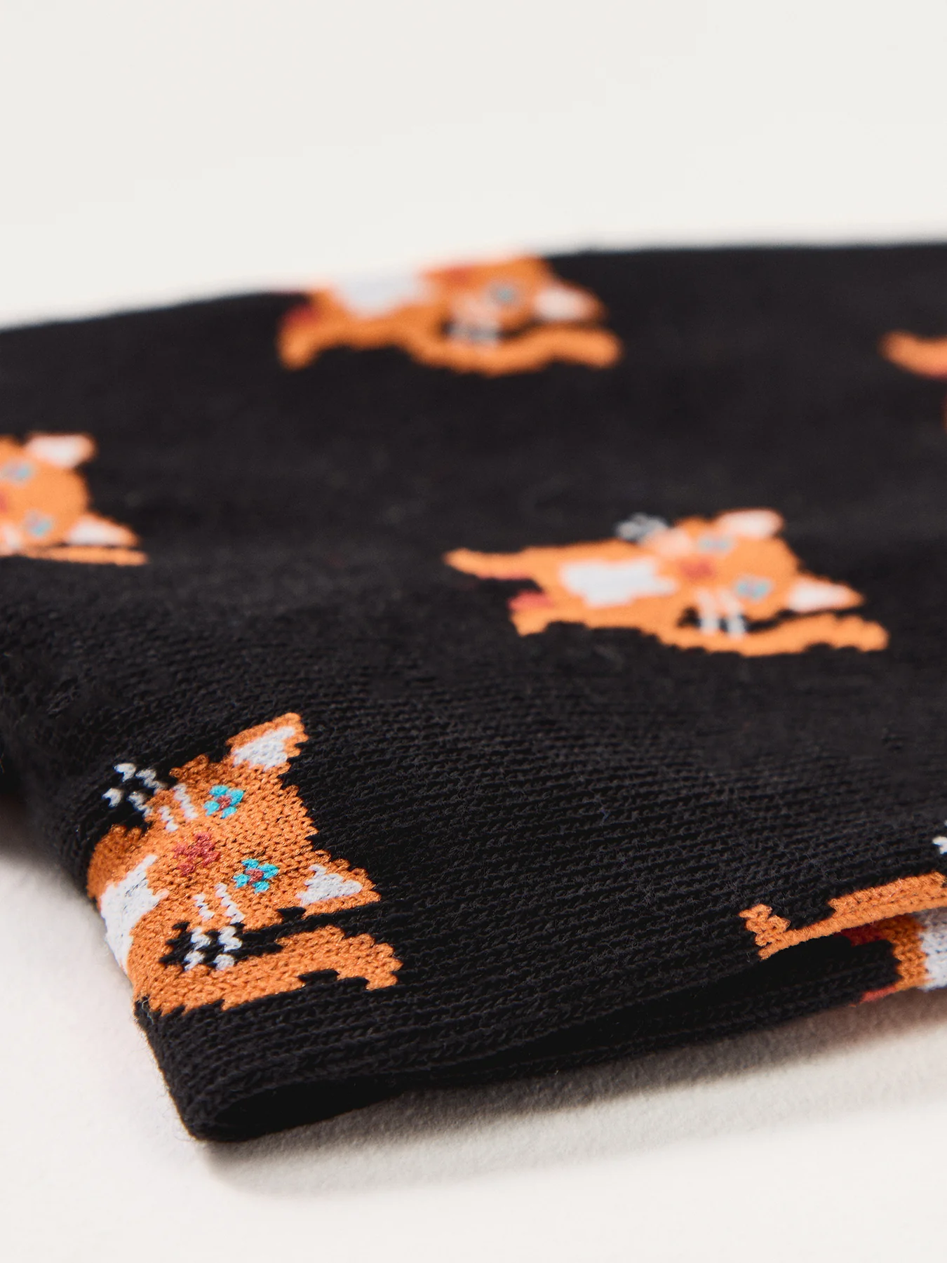 Miro Cat Patterned Socks Black - Image 2