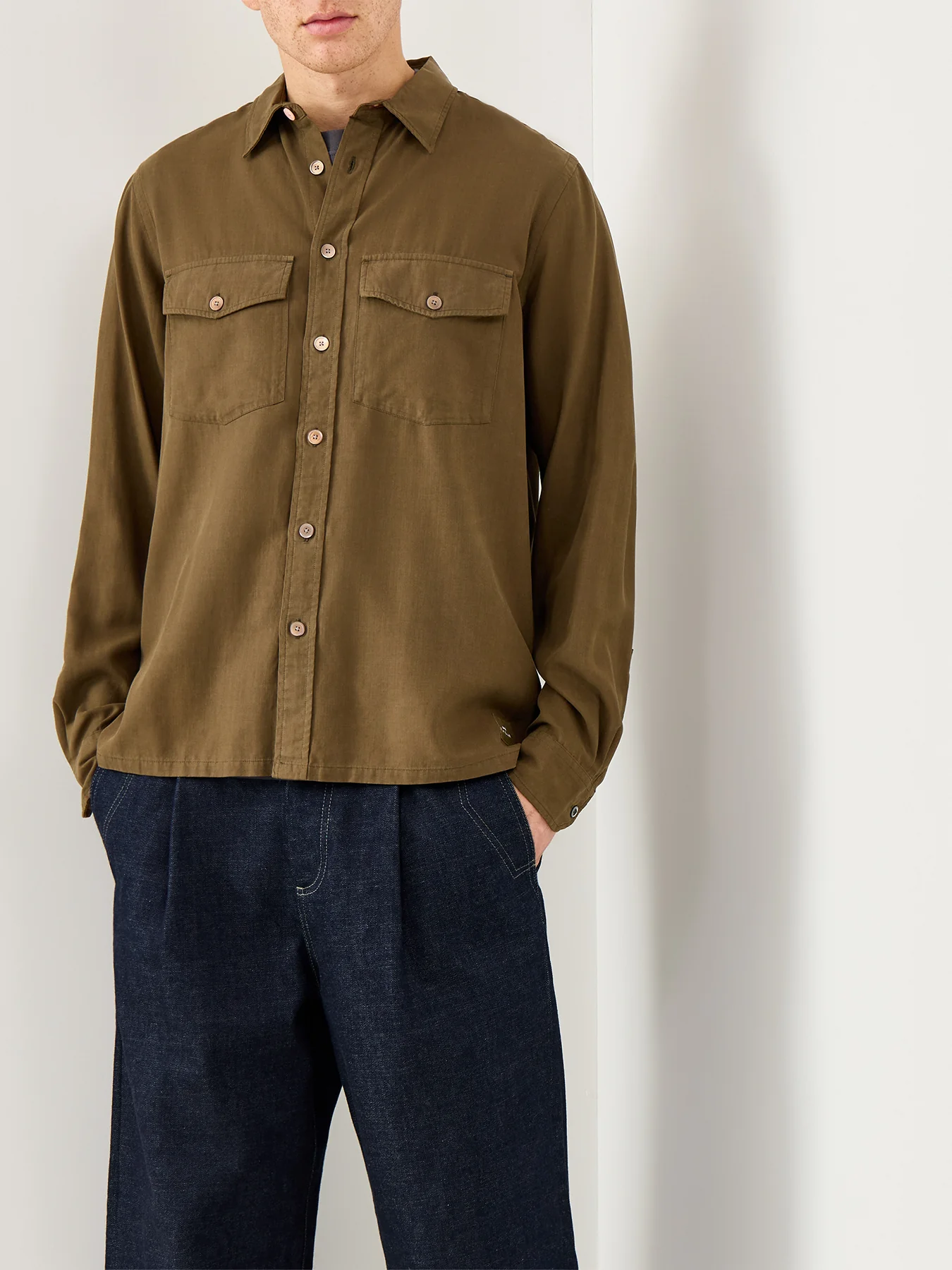 Soft Touch Double Pocket Shirt Green - Image 4