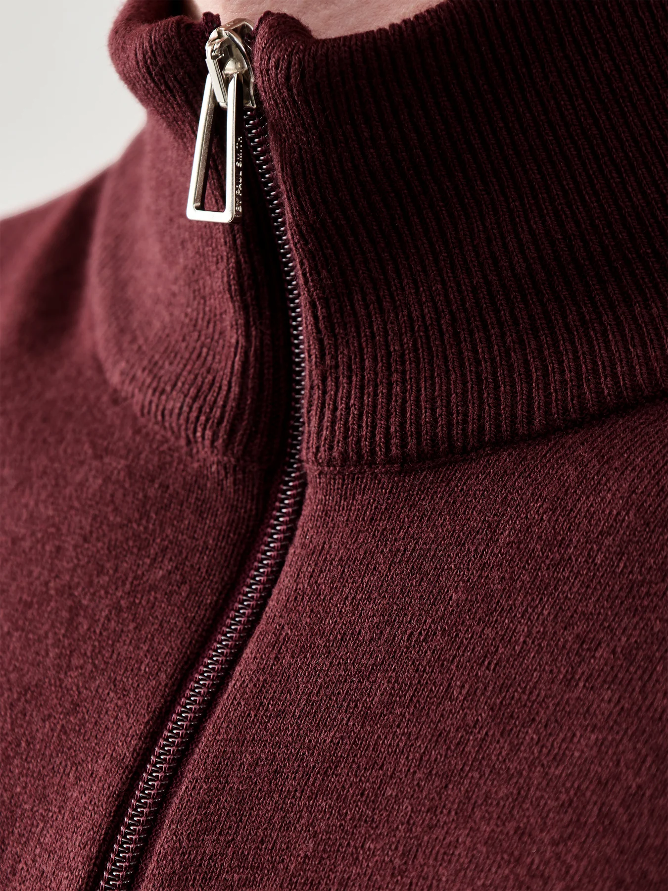 Zebra 1/4 Zip Cotton Knitwear Red - Image 3