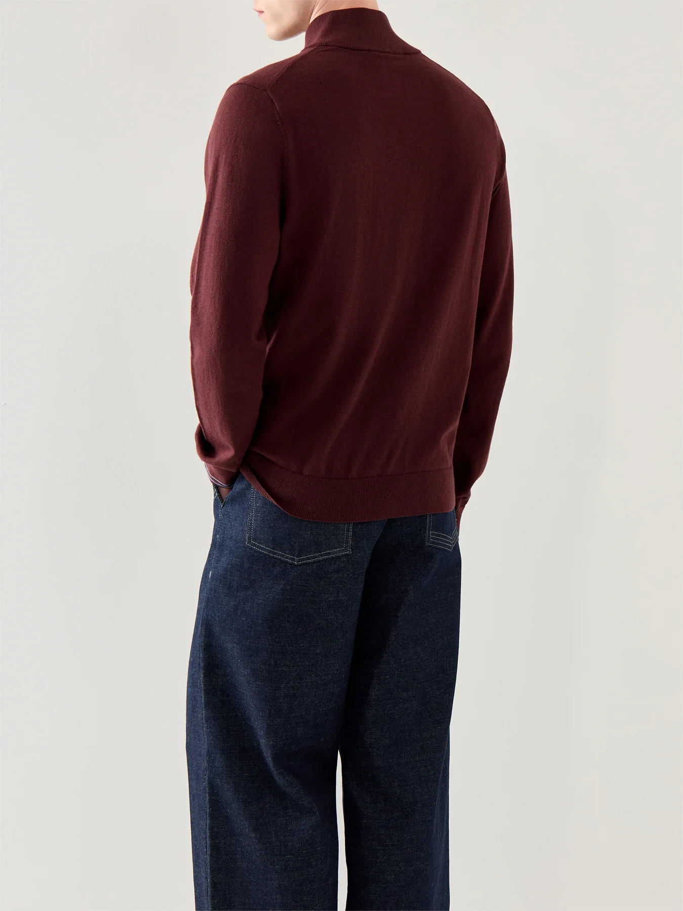 Zebra 1/4 Zip Cotton Knitwear Red - Image 5