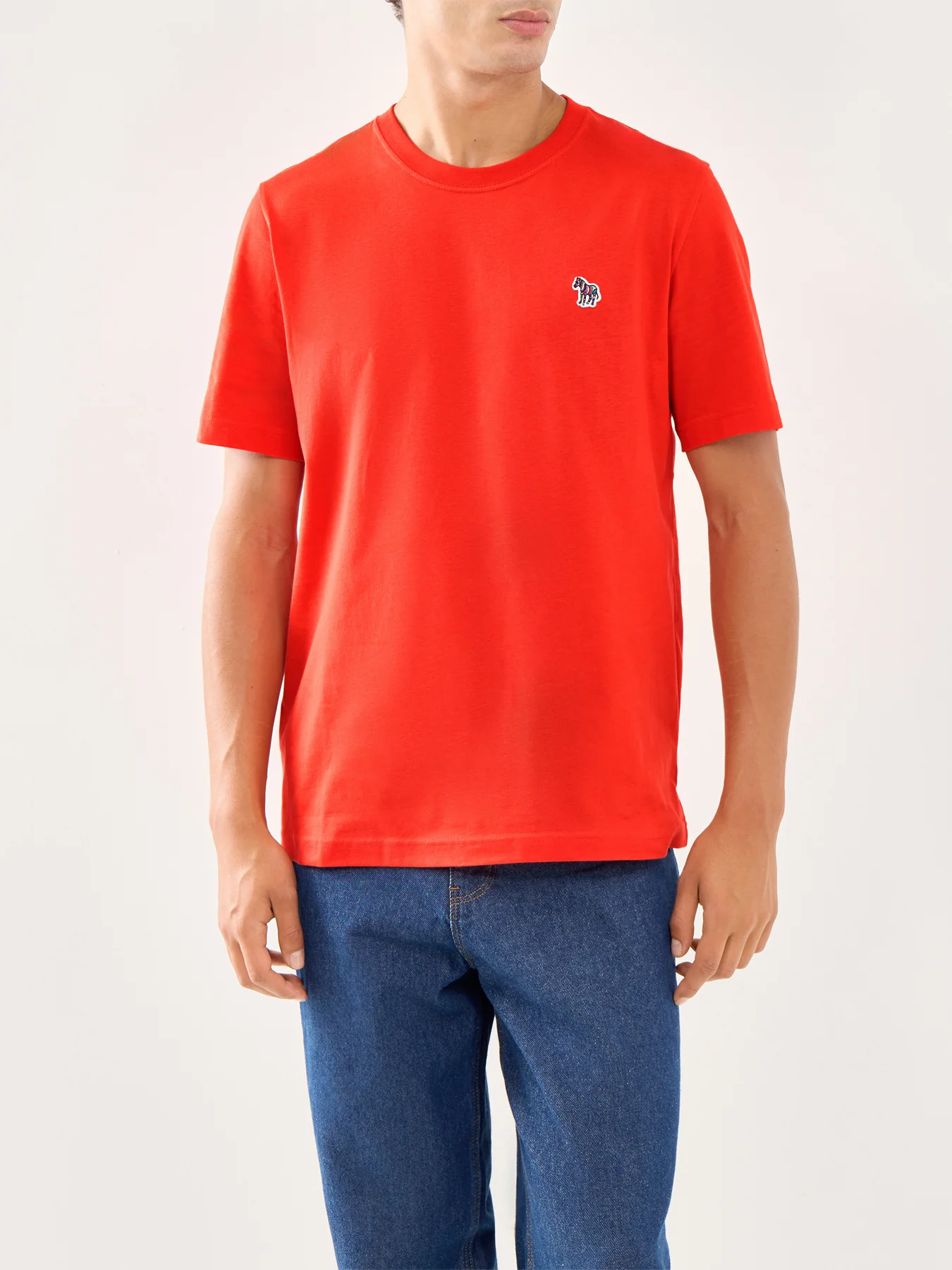 Zebra Short Sleeves Cotton Tee Coral - Image 4