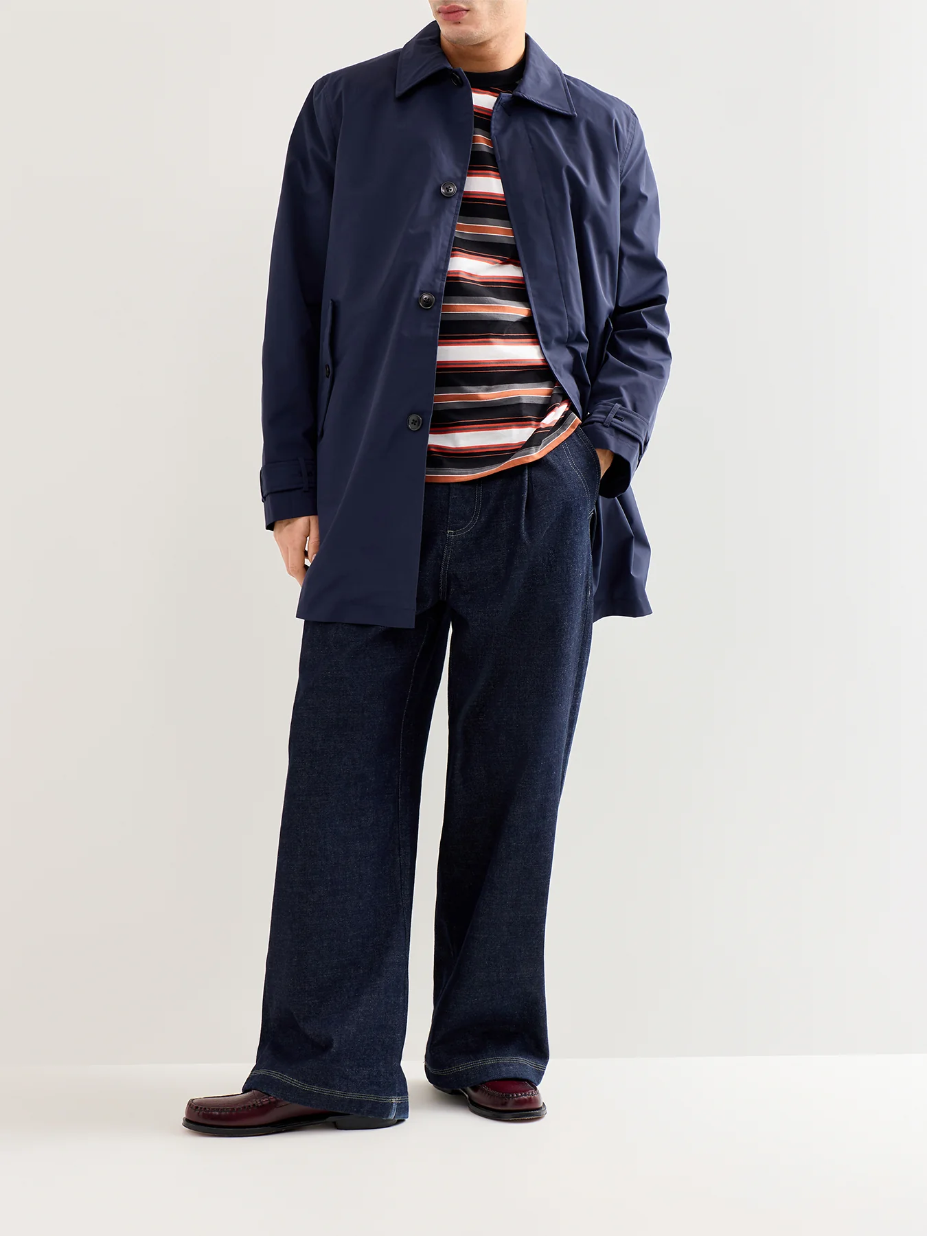 Zip Coat with Removable Lining Navy - Image 2