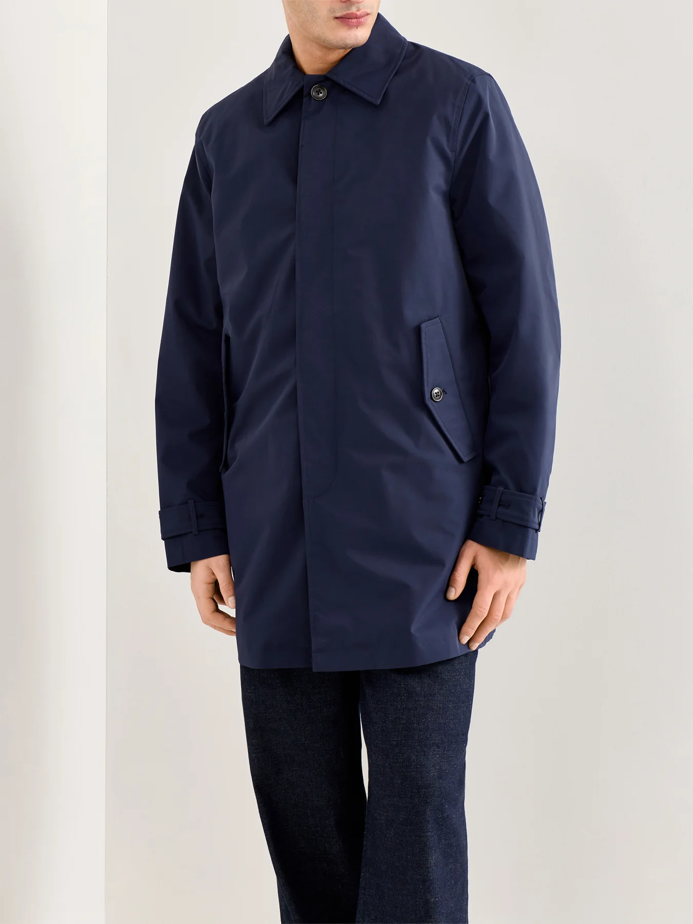 Zip Coat with Removable Lining Navy - Image 4