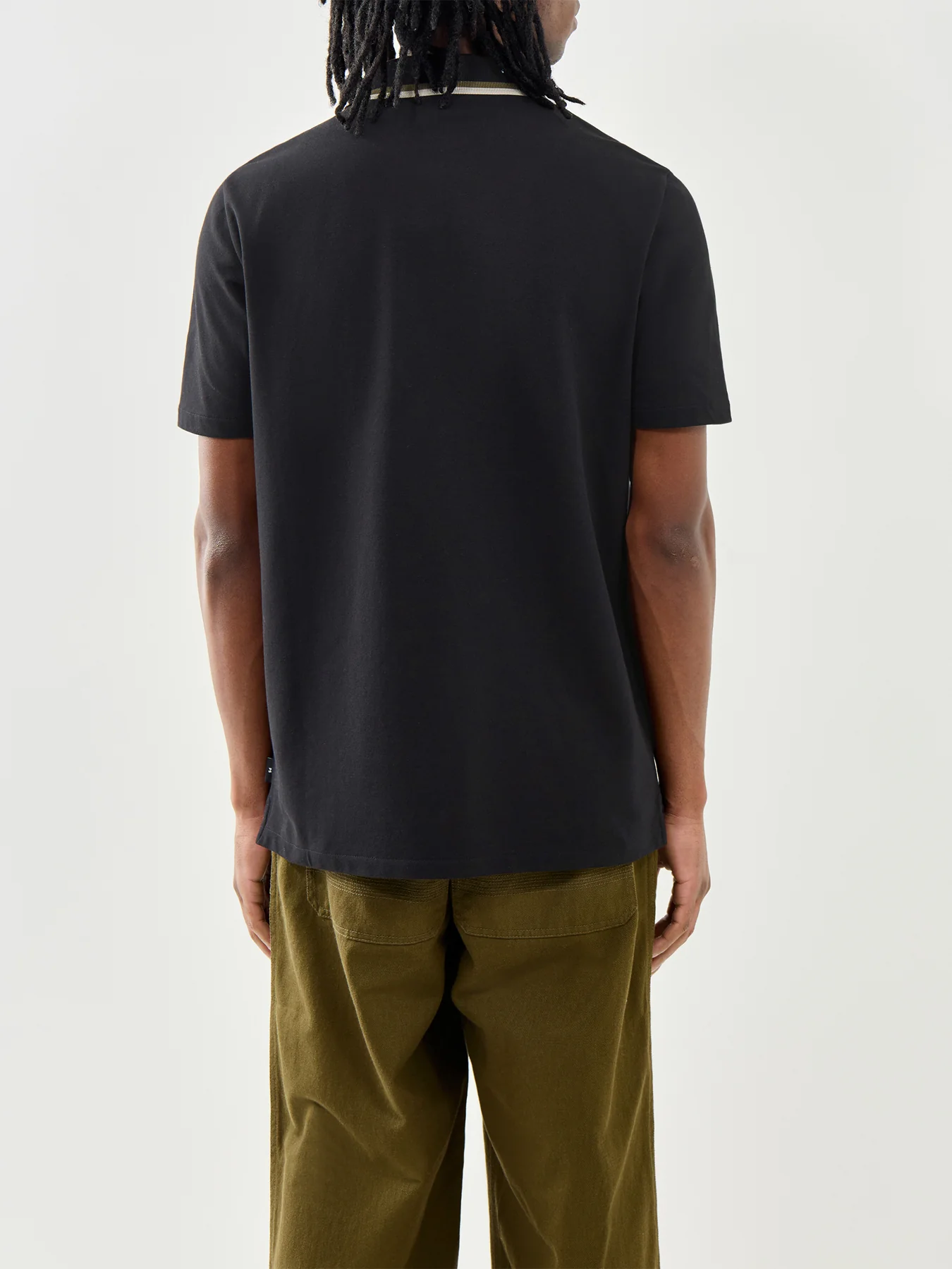 PS Paul Smith Zip Neck Cotton Polo Shirt Black - Image 5
