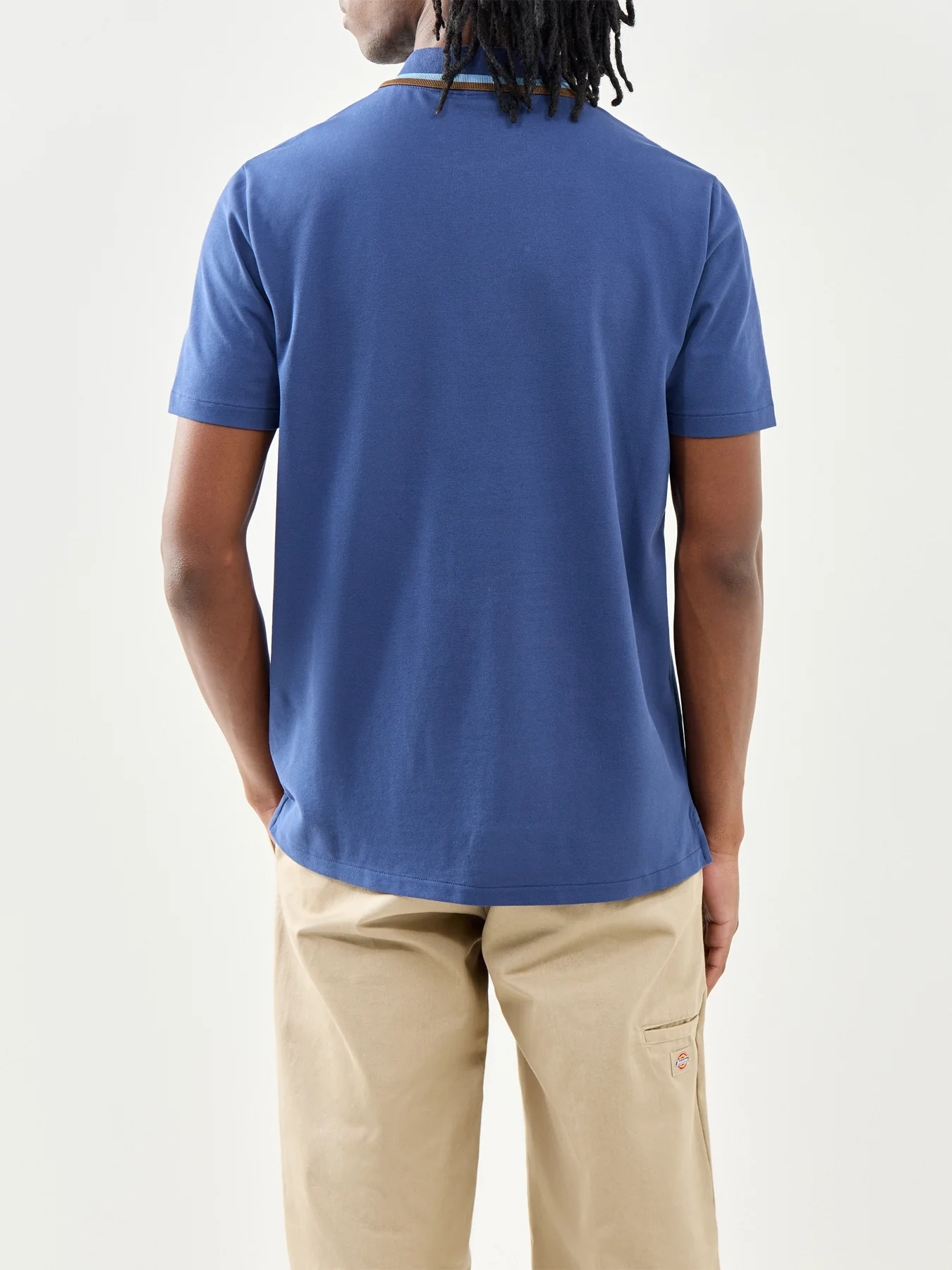 PS Paul Smith Zip Neck Cotton Polo Shirt Blue - Image 5