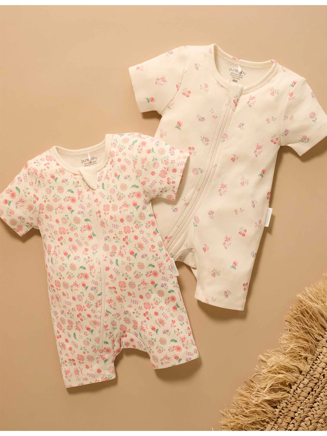 Baby Sleeveless Organic Cotton Growsuit 2 Pack Emilia Print - Image 2