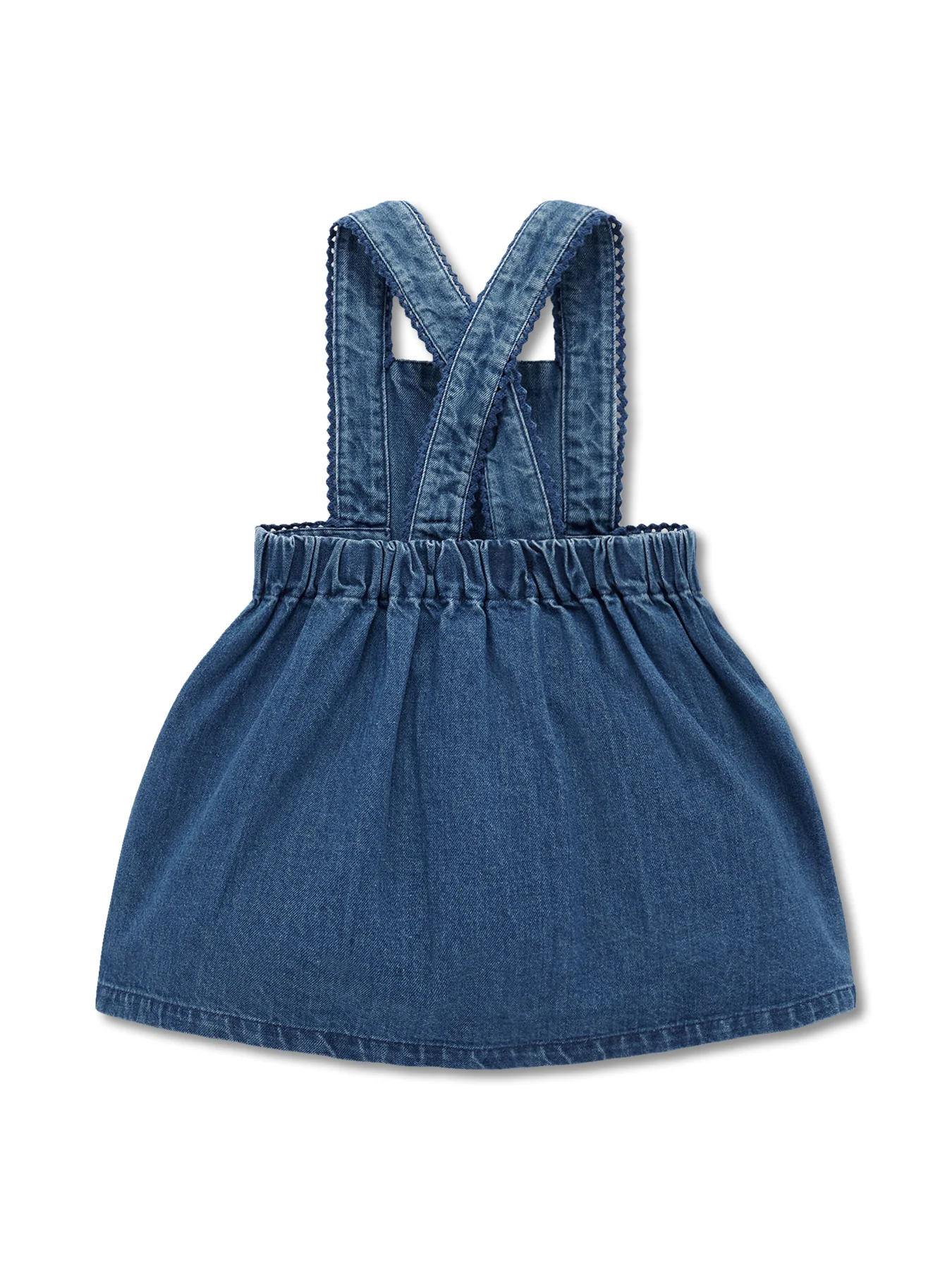 Baby Embroidered Denim Pinafore Dress - Image 2