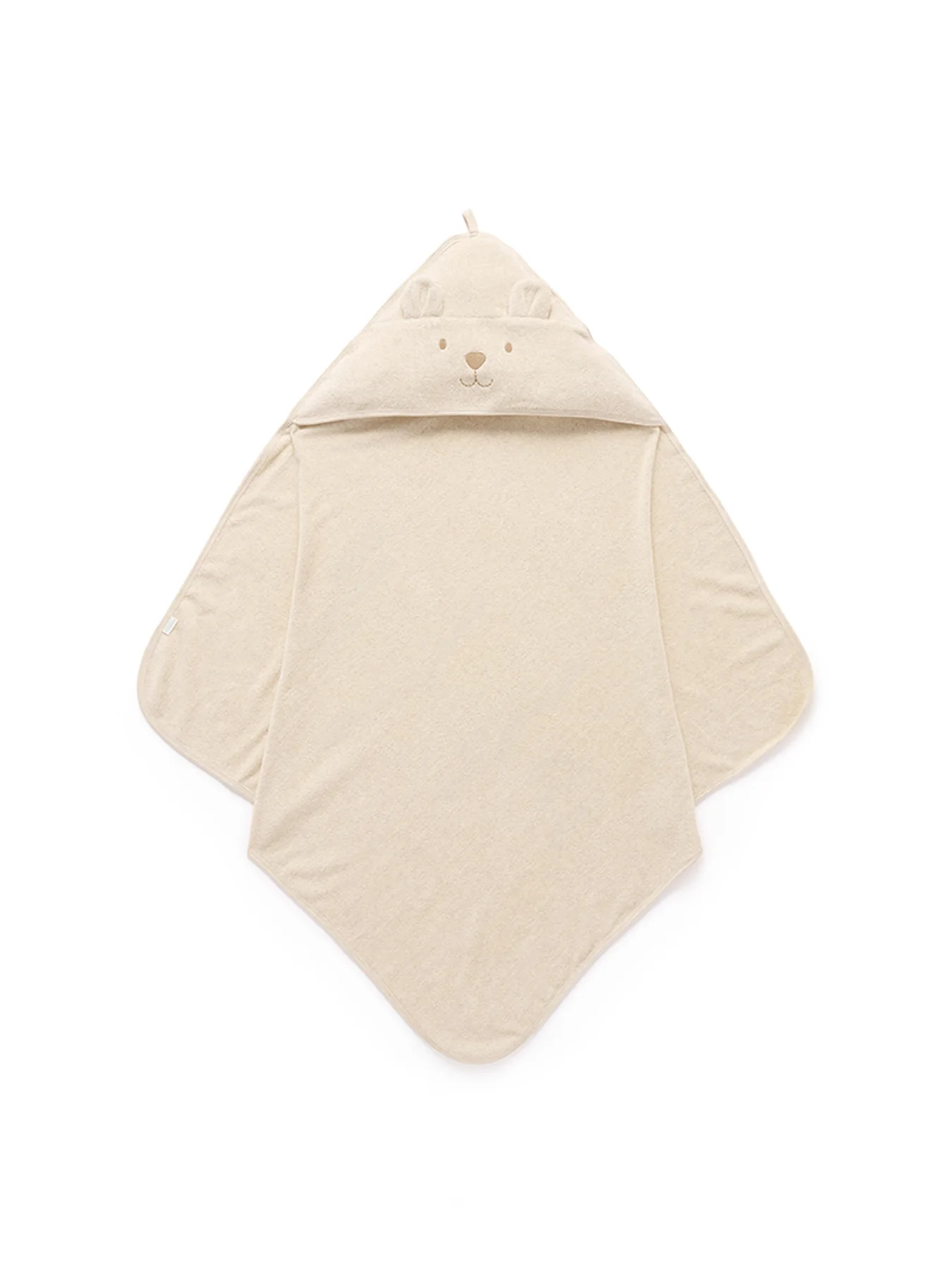 Purebaby Essential Bear Towel Pale Blue Melange - Image 4