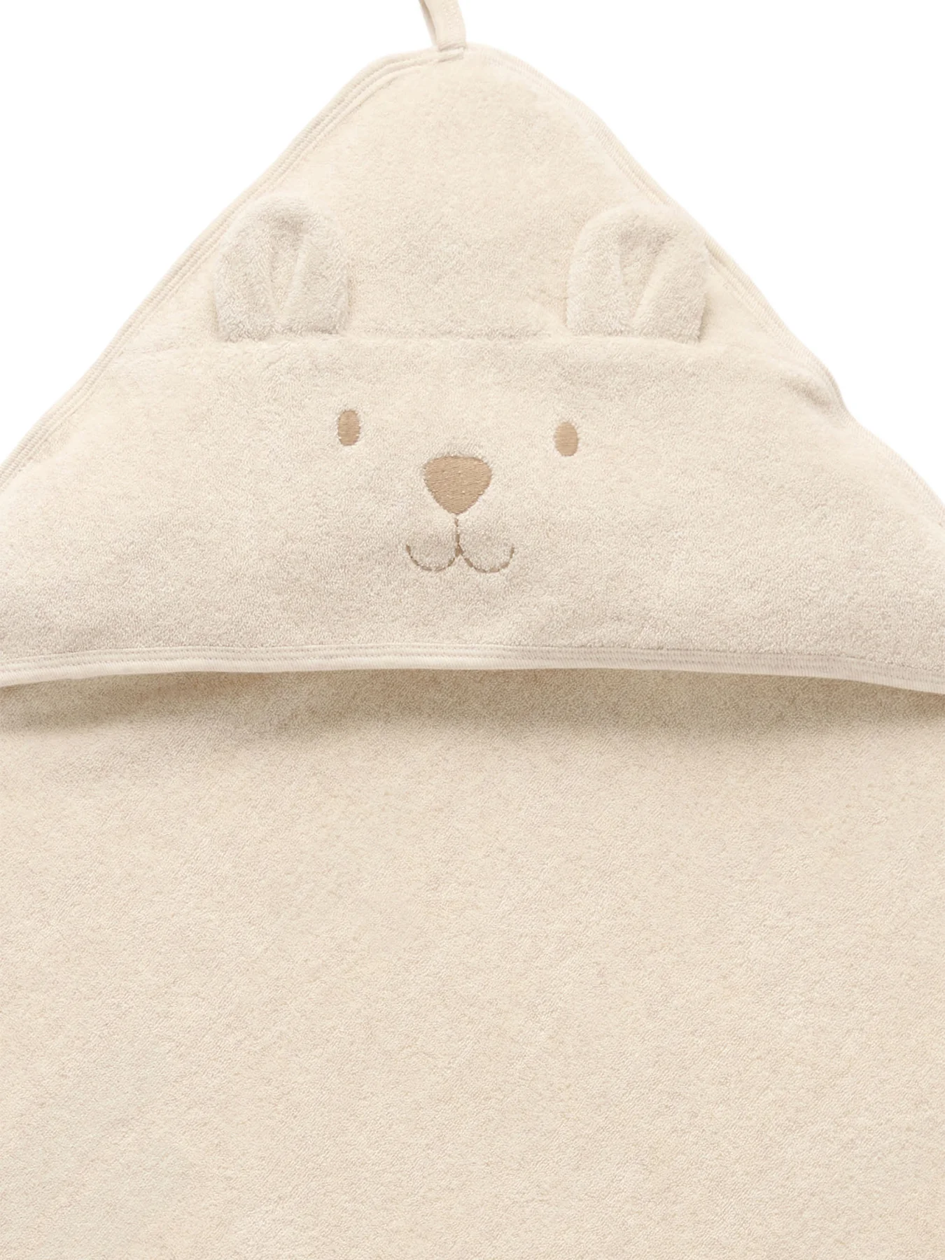 Purebaby Essential Bear Towel Pale Blue Melange - Image 5