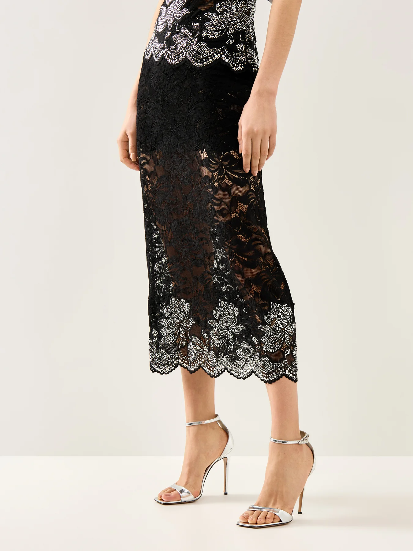 Jupe Midi Lace Skirt - Image 4