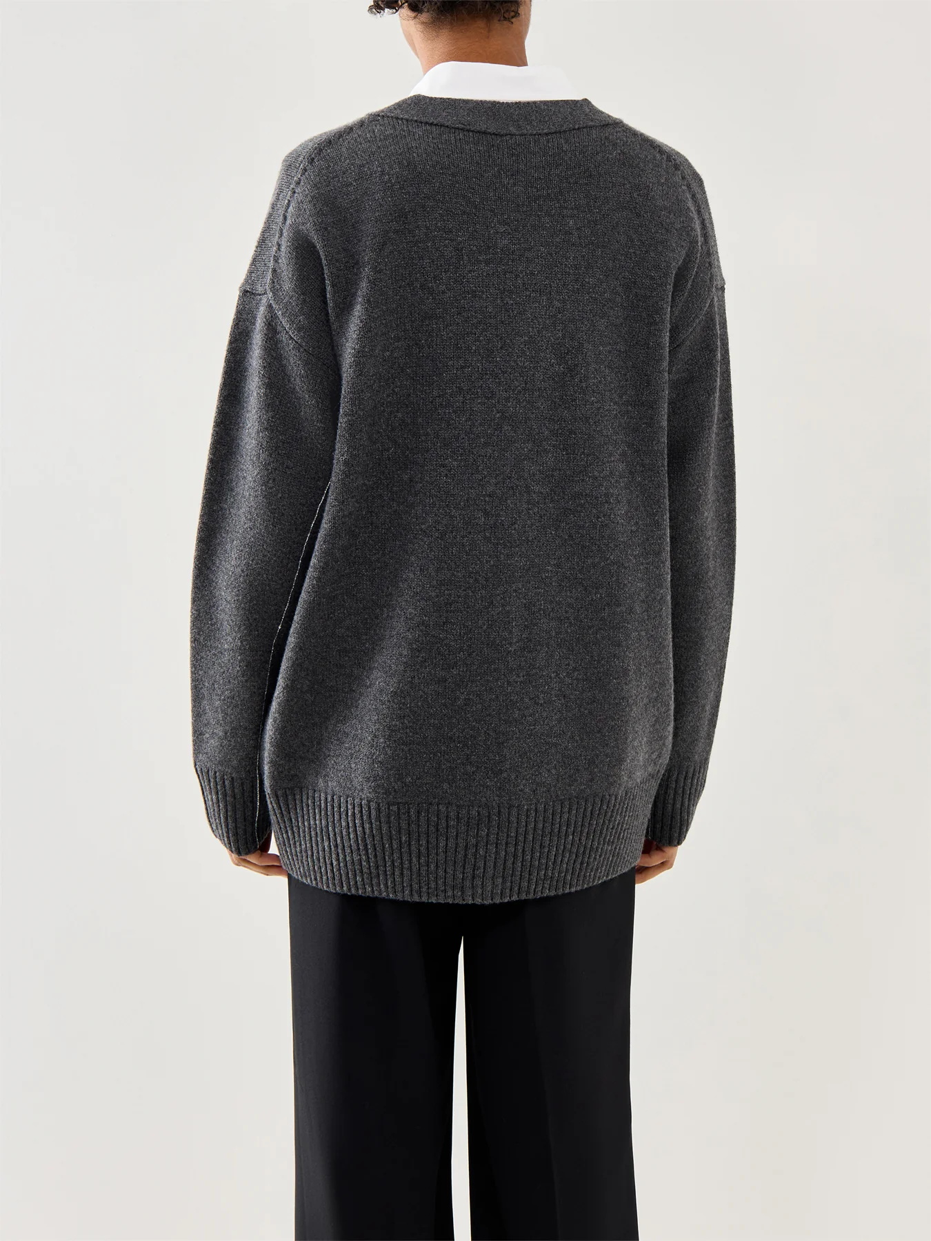 Pull Cardigan With Logo Hardware Buttons Dark Grey - Image 5