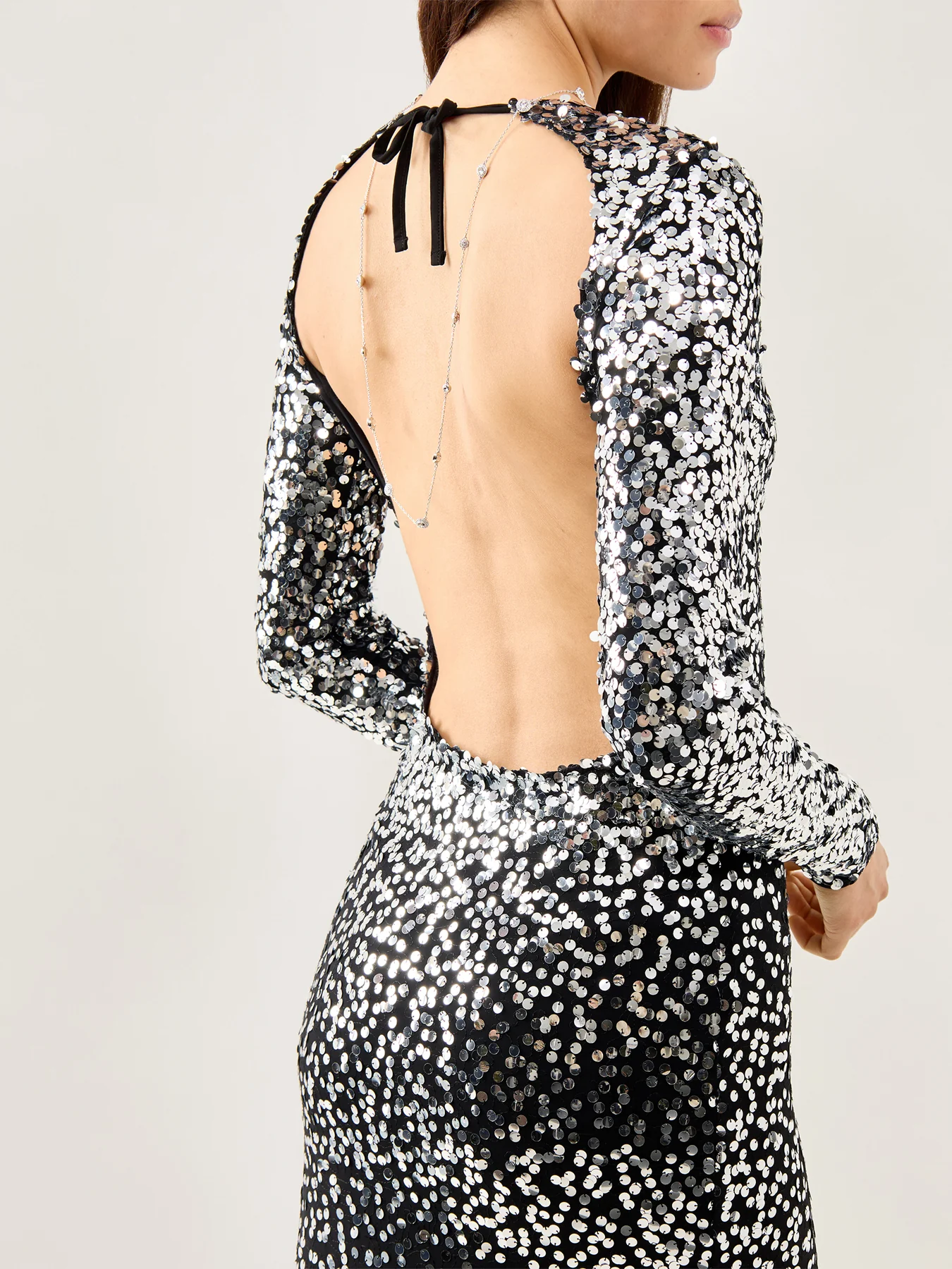 Sequin Ombre Long Sleeve Maxi Gown - Image 3