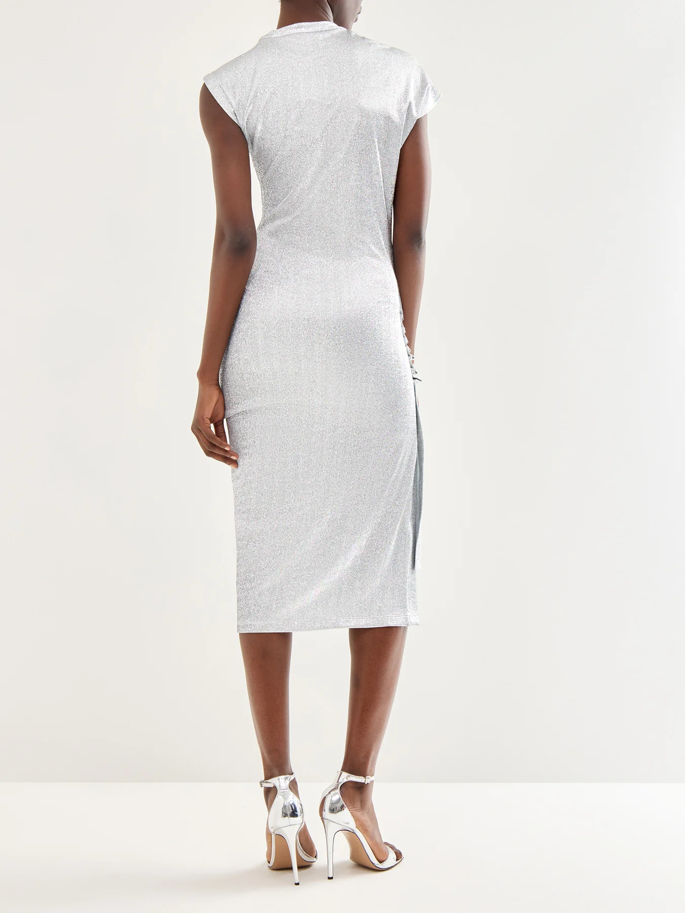 Robe Side Button Short Sleeve Grey - Image 5