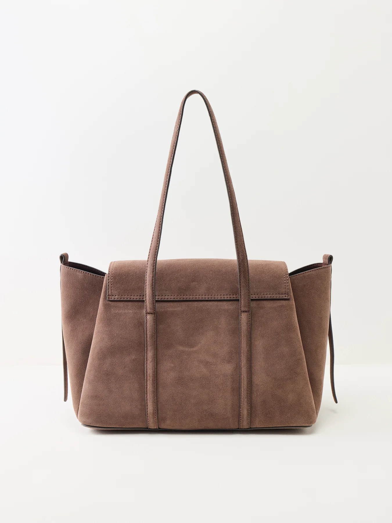 Chancery Suede Medium Flapover Shoulder Bag Brown - Image 3