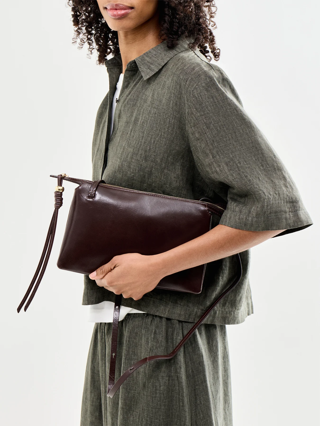 Romilly Medium Ziptop Crossbody Brown - Image 2