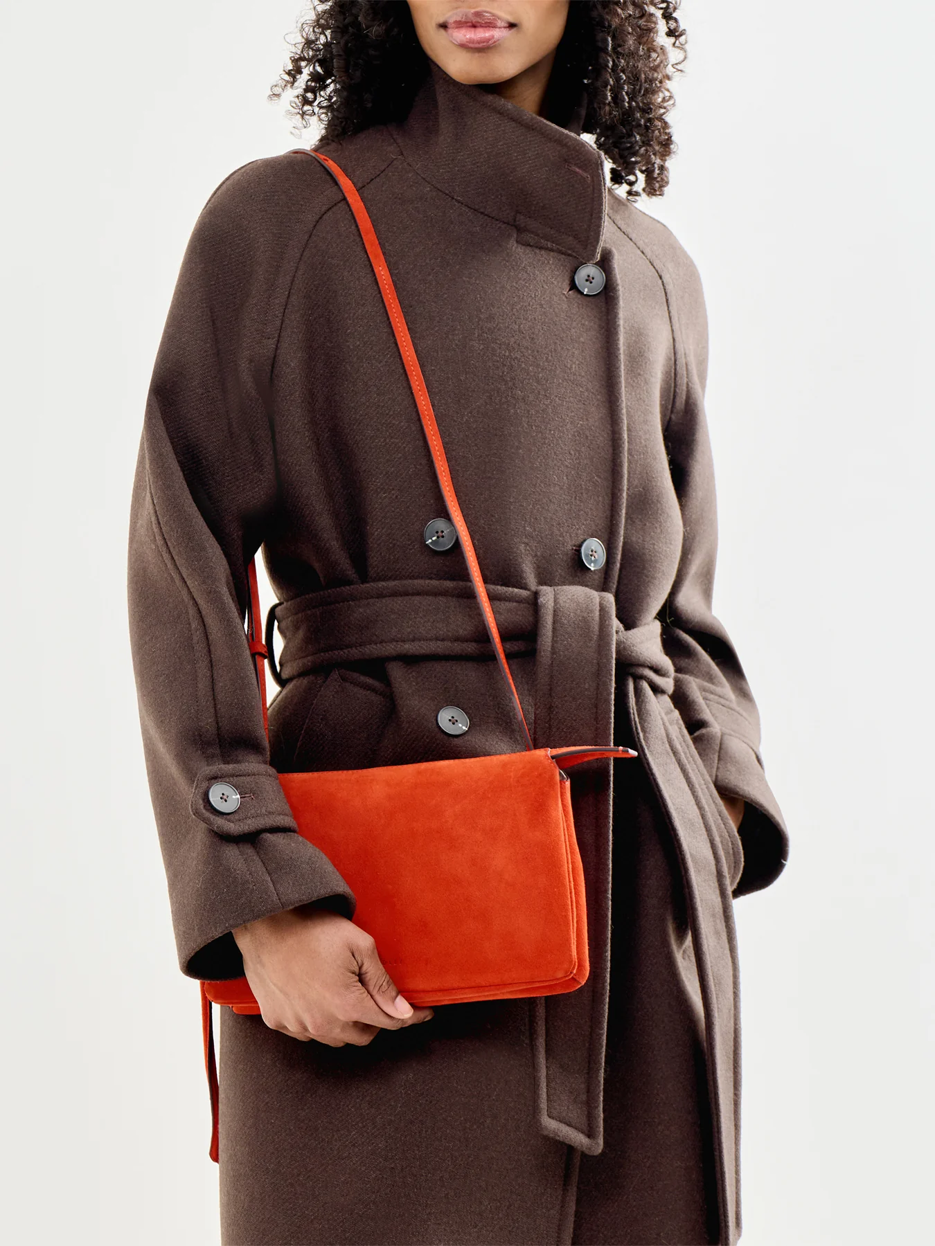 Romilly Suede Medium Ziptop Crossbody Red - Image 2