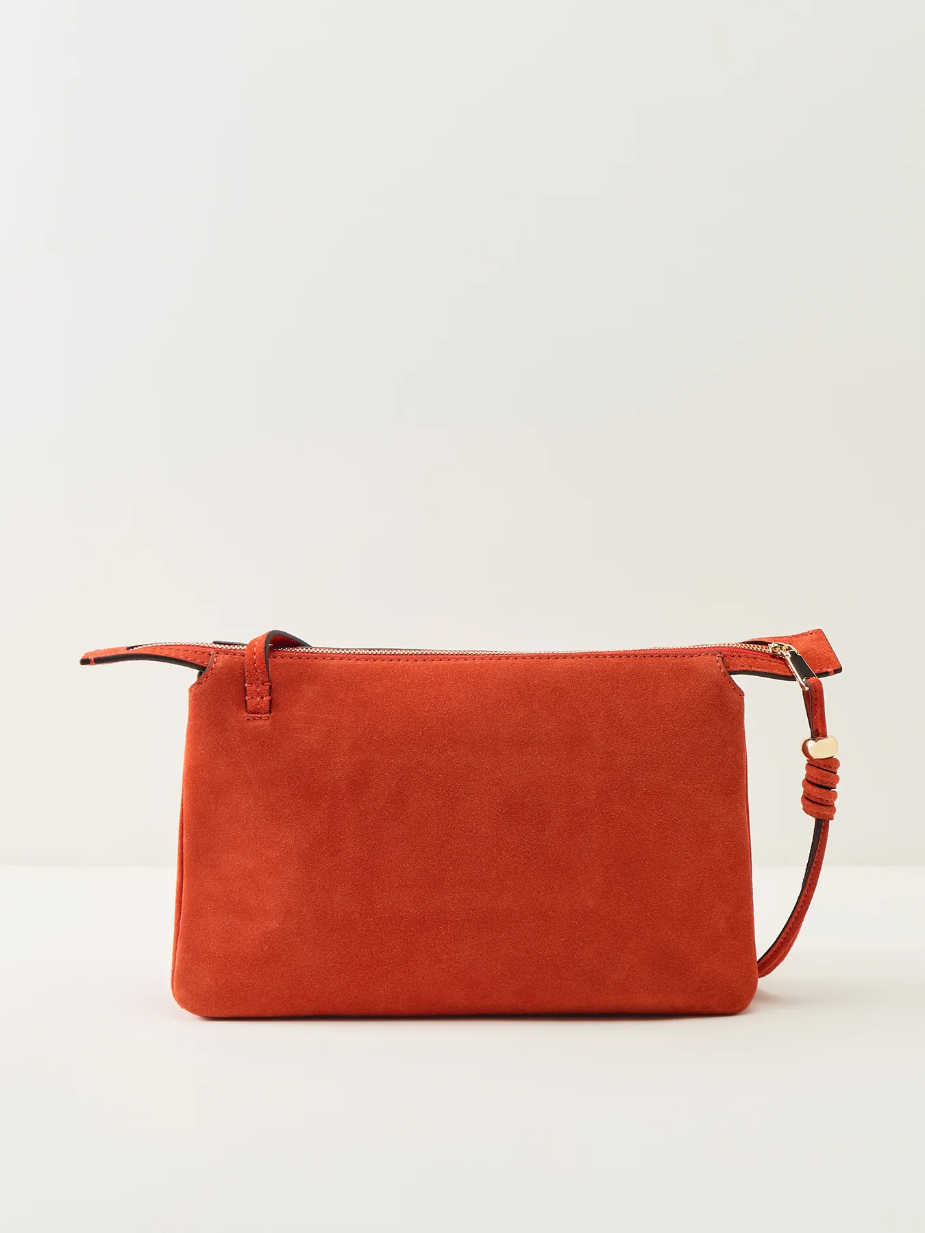 Romilly Suede Medium Ziptop Crossbody Red - Image 3