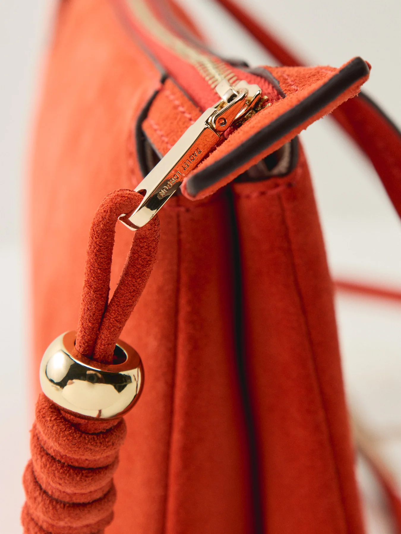 Romilly Suede Medium Ziptop Crossbody Red - Image 5