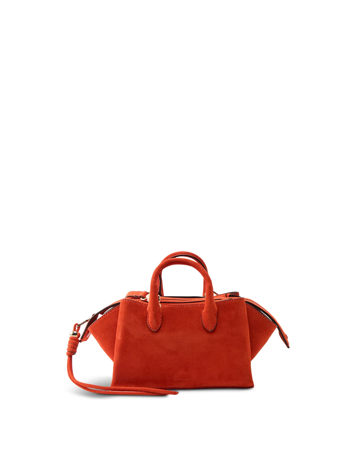 Romilly Suede Small Ziptop Grab Bag Flame