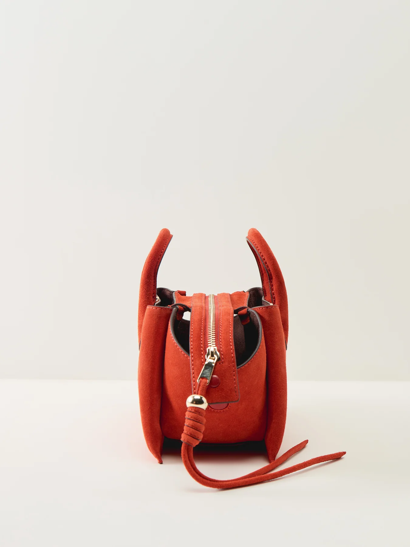 Romilly Suede Small Ziptop Grab Bag Flame - Image 4
